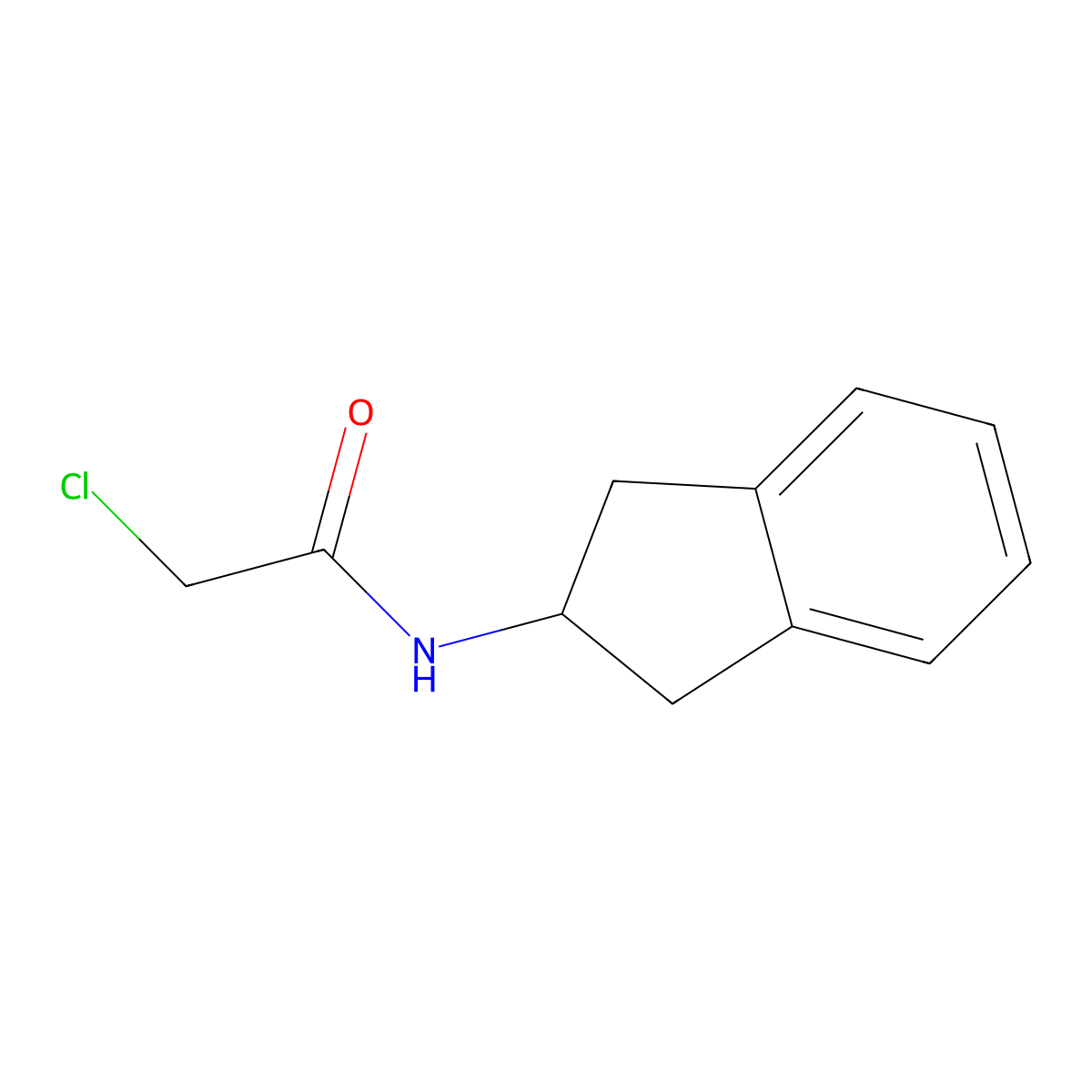 2-chloro-N-(2,3-dihydro-1H-inden-2-yl)acetamide molecular structure, CAS 36851-11-3
