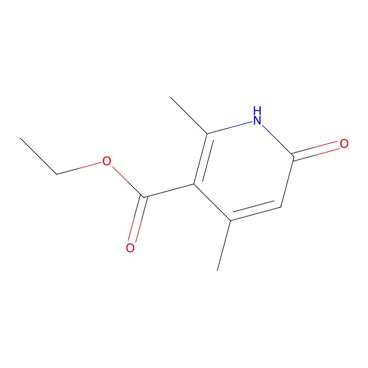 Ethyl 2,4-dimethyl-6-oxo-1,6-dihydropyridine-3-carboxylate molecular structure, CAS 36853-14-2