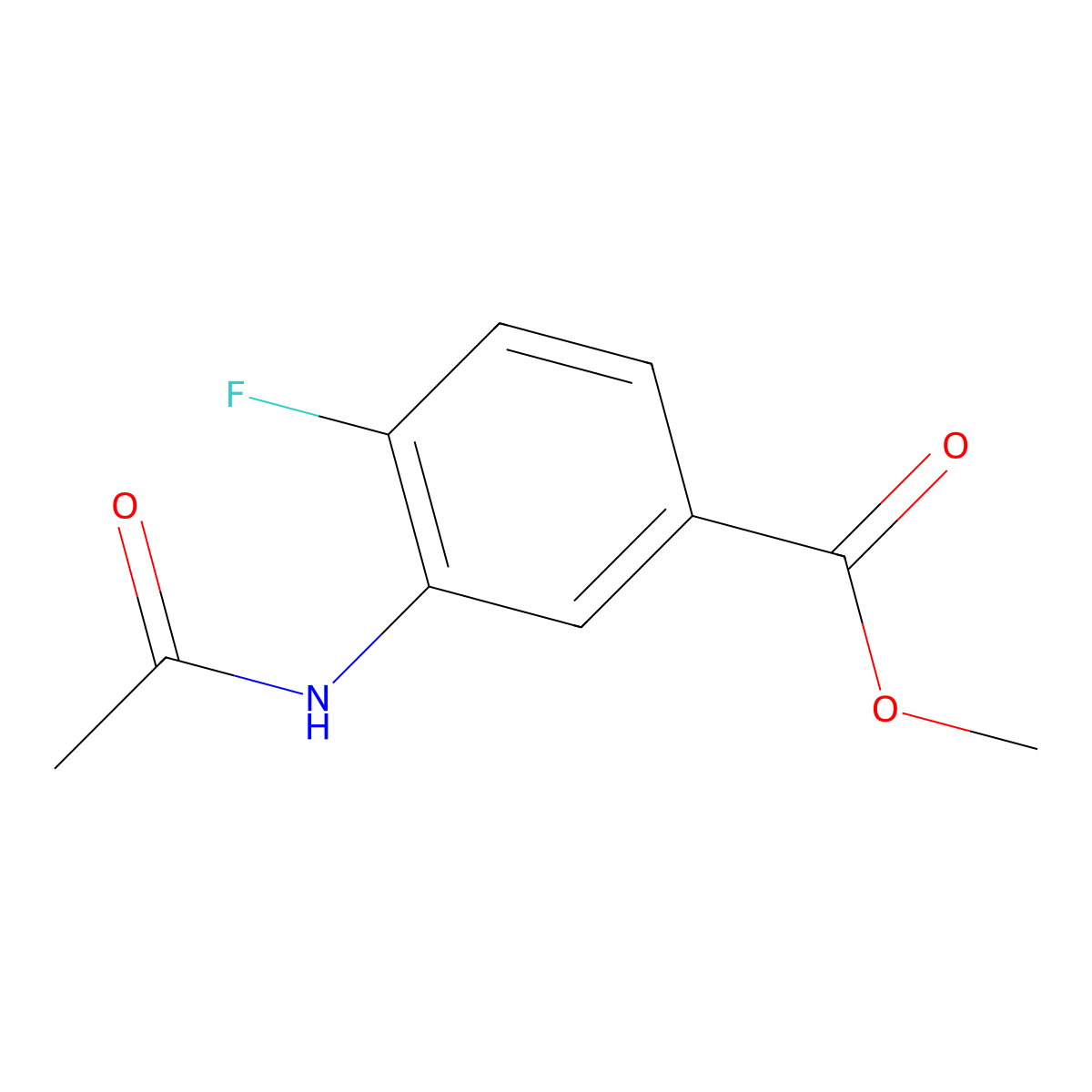 Methyl 3-acetamido-4-fluorobenzoate molecular structure, CAS 36854-36-1