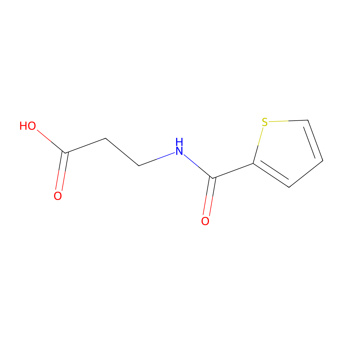 3-[(Thien-2-ylcarbonyl)amino]propanoic acid molecular structure, CAS 36855-32-0