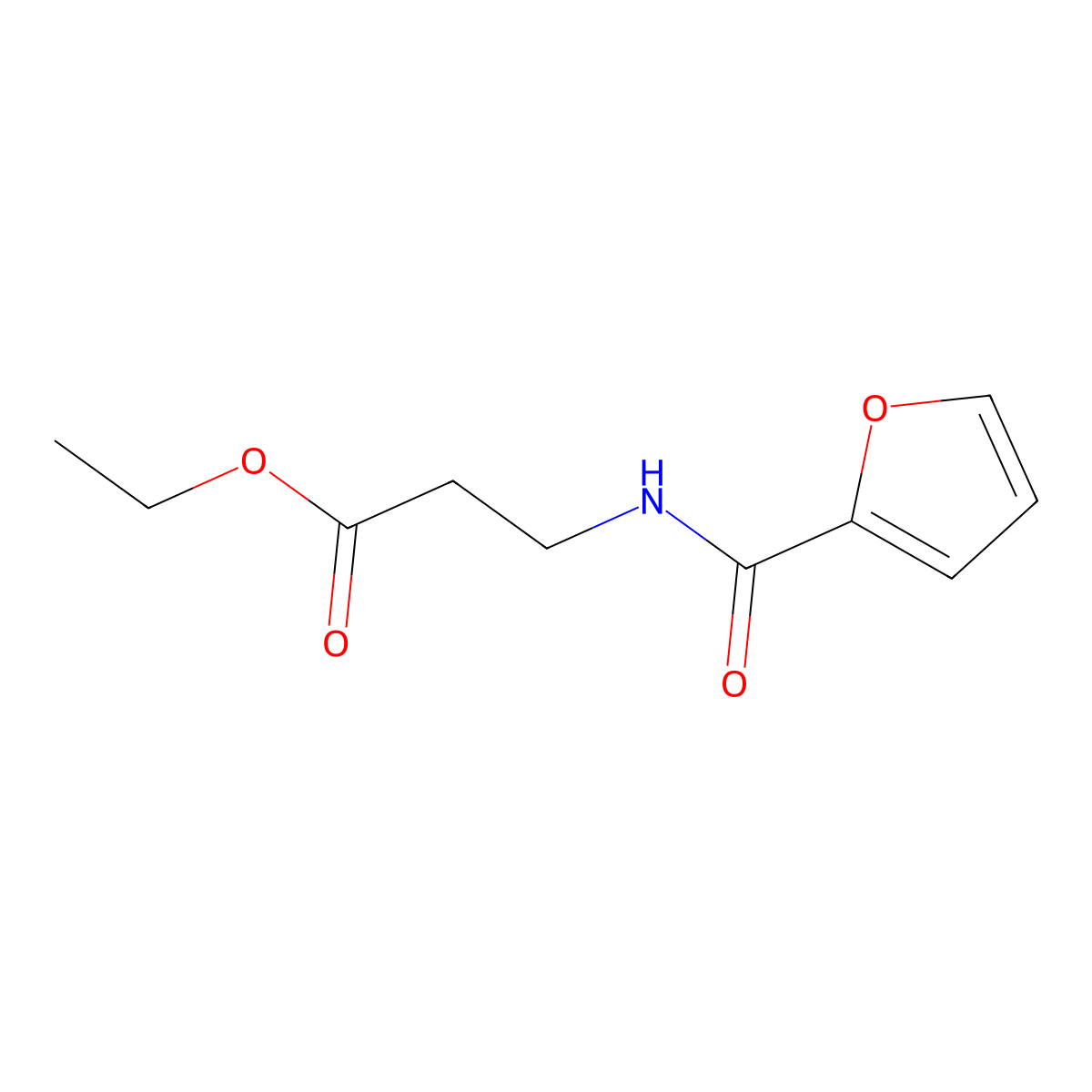 Ethyl N-(furan-2-carbonyl)-beta-alaninate molecular structure, CAS 36855-35-3