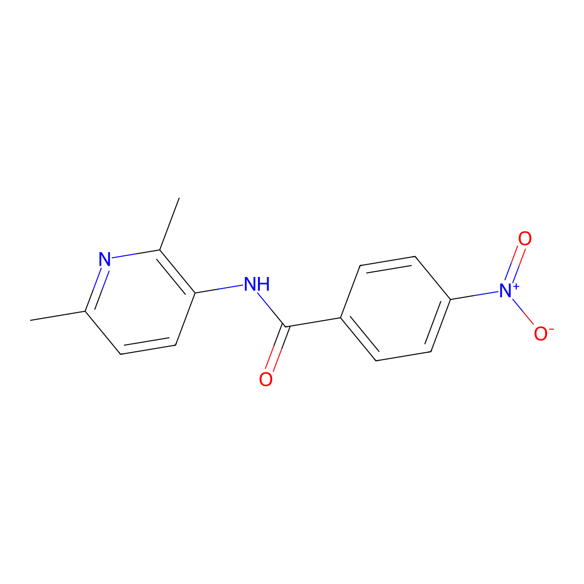 Benzamide, N-(2,6-dimethyl-3-pyridinyl)-4-nitro- molecular structure, CAS 36855-59-1