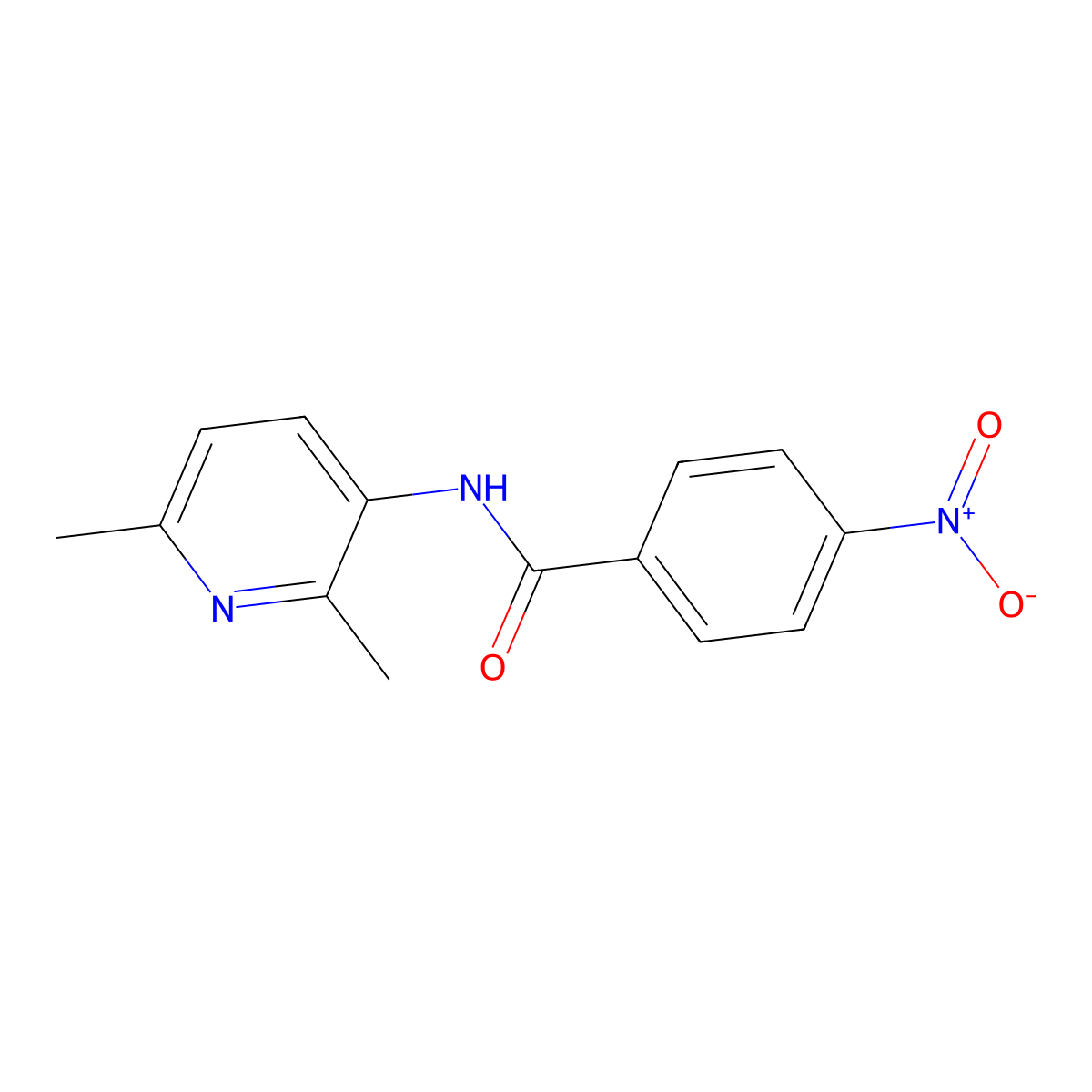 Benzamide, N-(2,6-dimethyl-3-pyridinyl)-4-nitro- molecular structure, CAS 36855-59-1