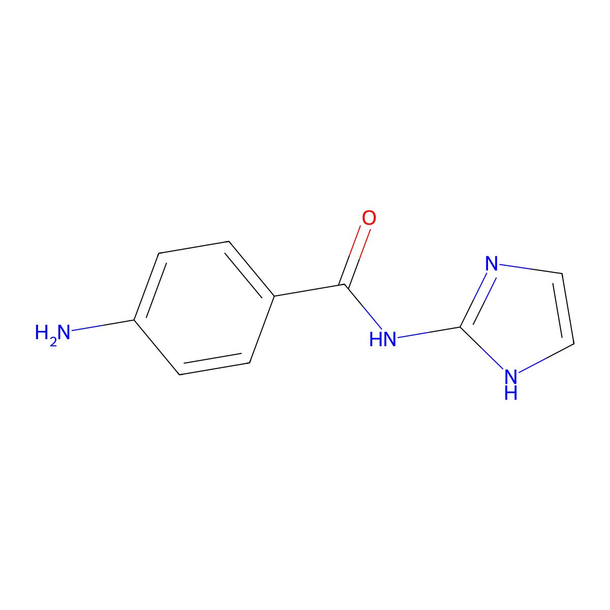 Benzamide, 4-amino-N-(2-imidazolyl)- molecular structure, CAS 36855-67-1