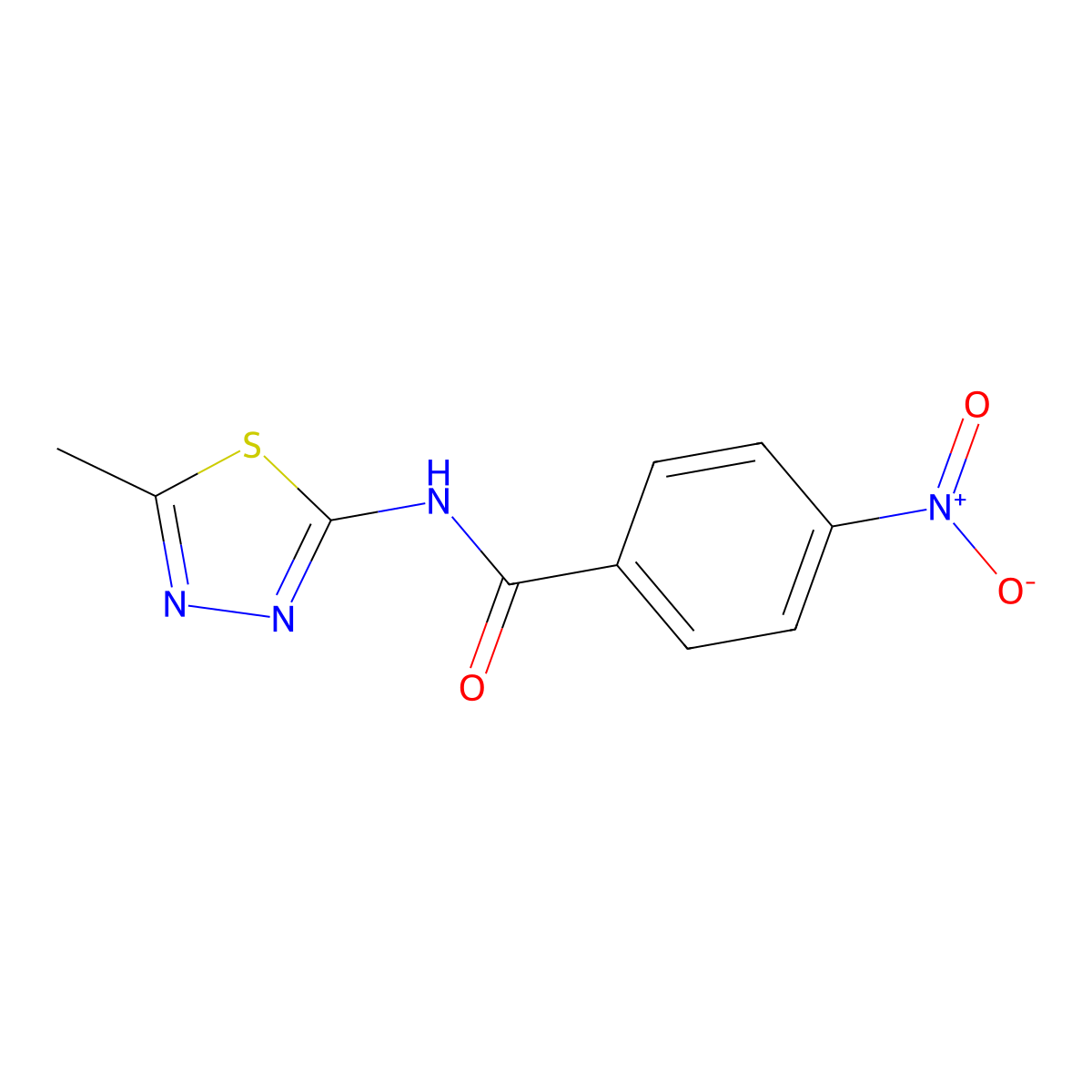 Benzamide, N-(2-methyl-1,3,4-thiadiazol-5-yl)-4-nitro- molecular structure, CAS 36855-77-3