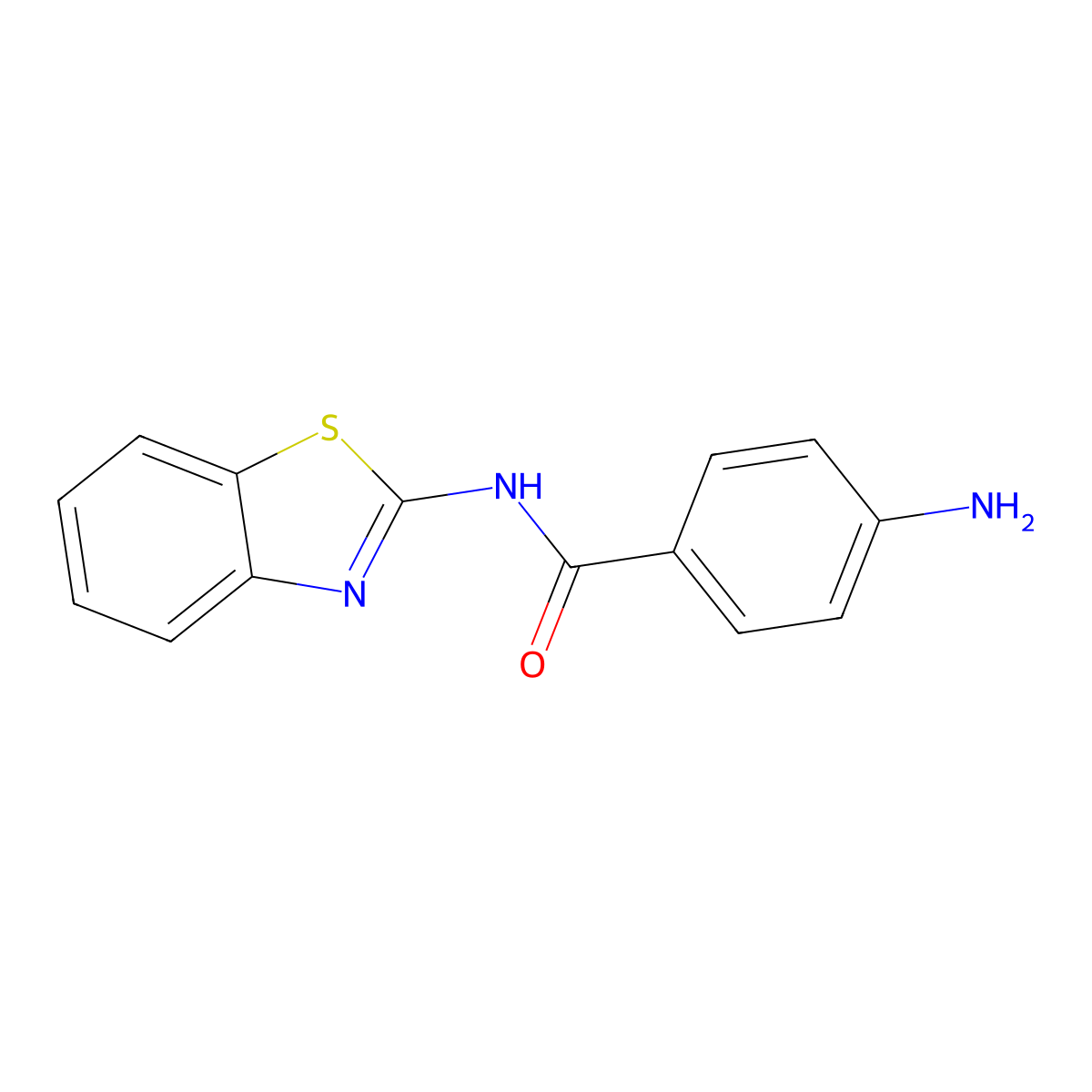 Benzamide, 4-amino-N-(benzothiazol-2-yl)- molecular structure, CAS 36855-80-8