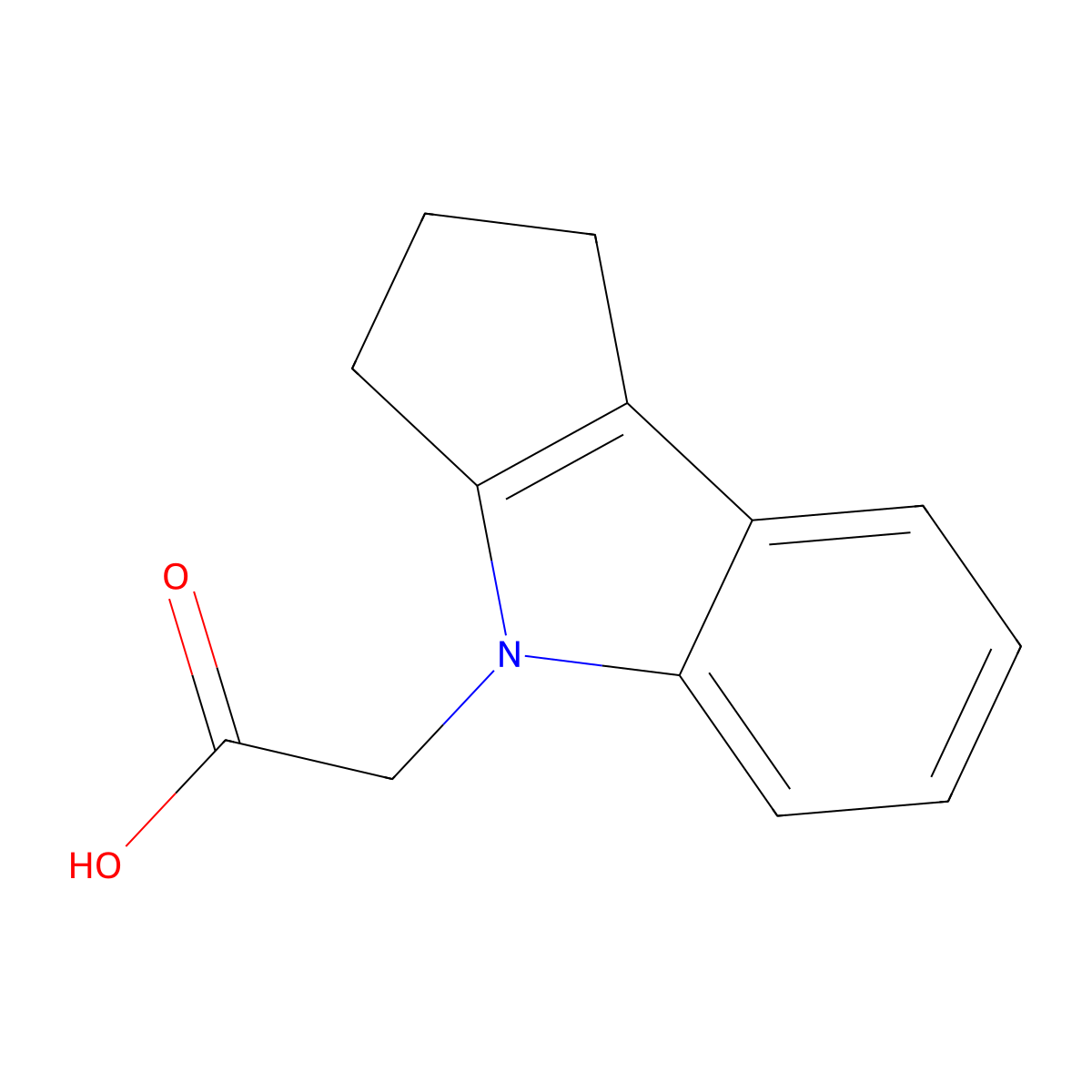 (2,3-Dihydro-1H-cyclopenta[b]indol-4-yl)-acetic acid molecular structure, CAS 36856-34-5