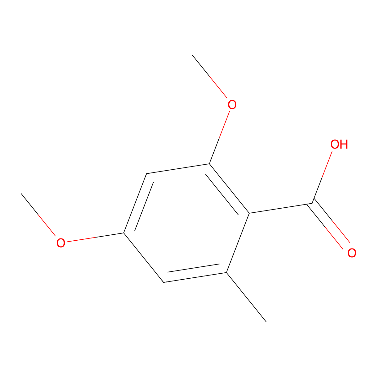 2,4-Dimethoxy-6-methylbenzoic acid molecular structure, CAS 3686-57-5