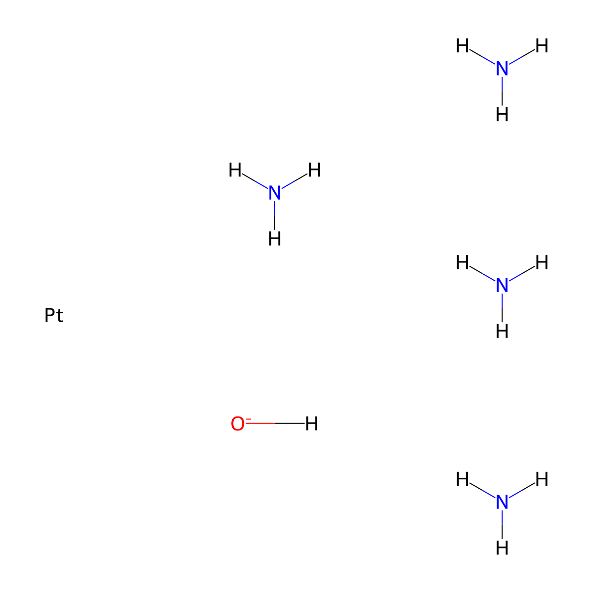 Tetraamminehydroxyplatinum molecular structure, CAS 36863-22-6