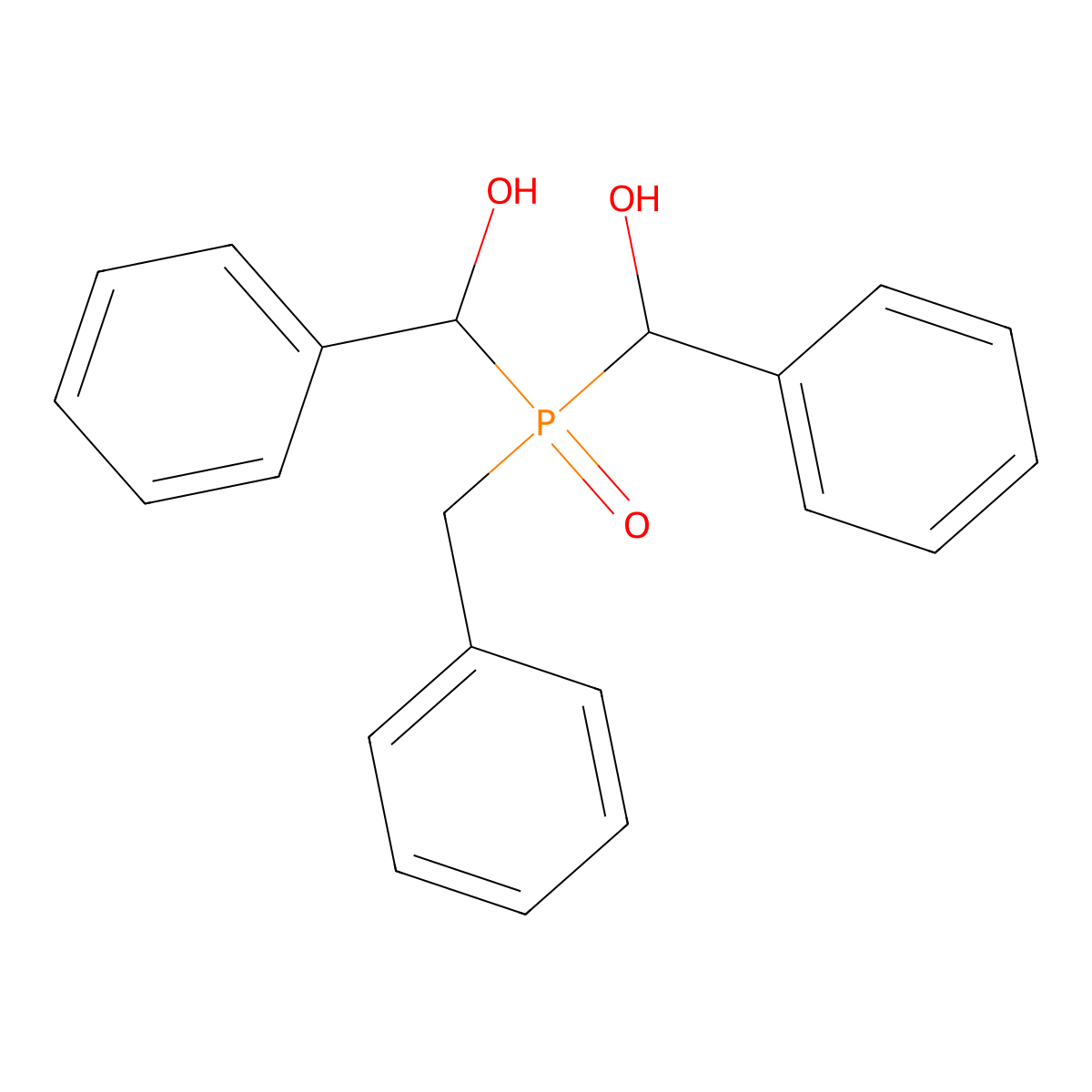 Benzenemethanol, alpha,alpha'-((phenylmethyl)phosphinylidene)bis- molecular structure, CAS 36871-68-8