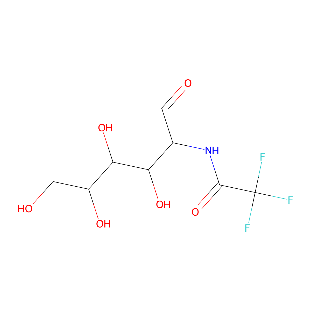 2,2,2-trifluoro-N-(3,4,5,6-tetrahydroxy-1-oxohexan-2-yl)acetamide molecular structure, CAS 36875-26-0