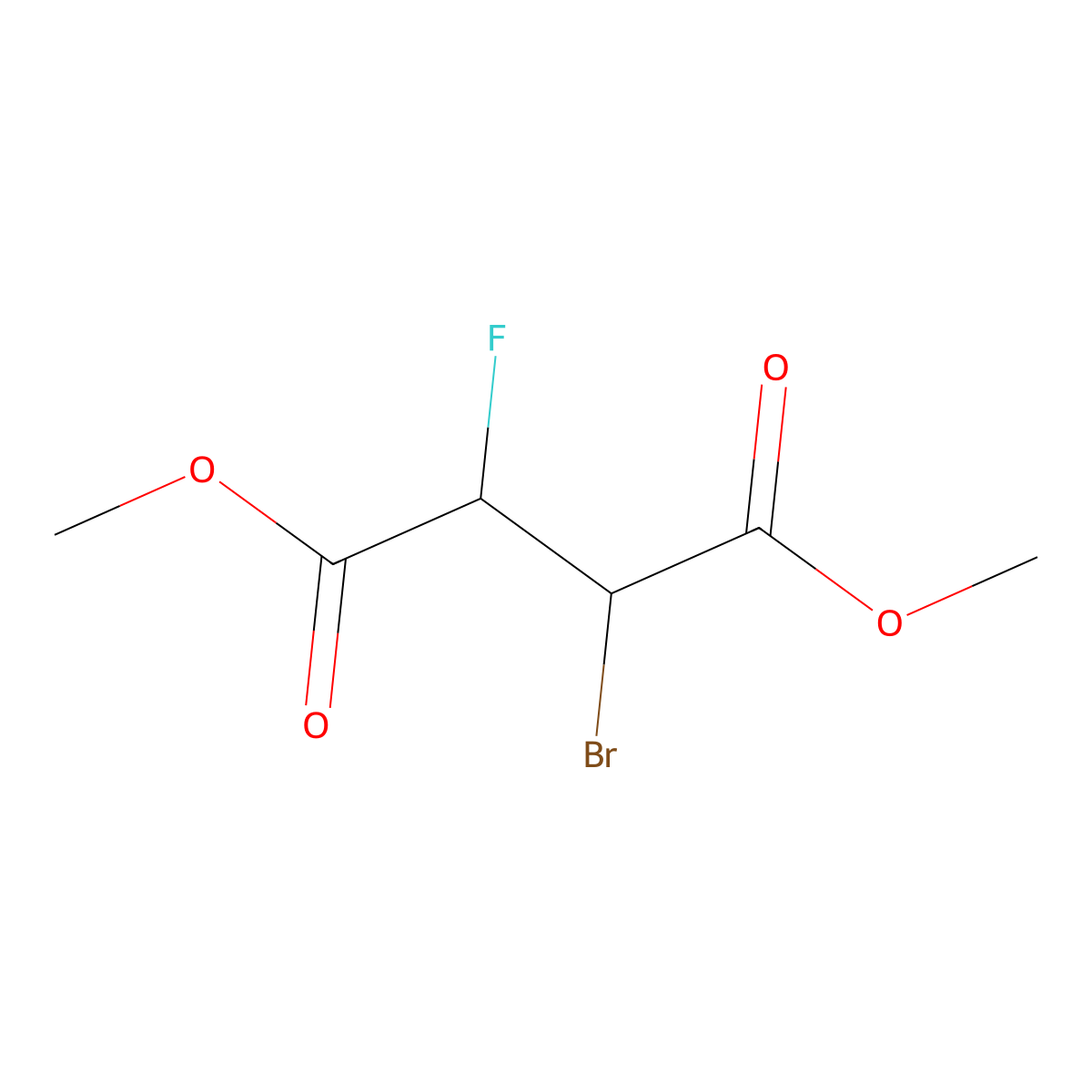 Butanedioic acid, 2-bromo-3-fluoro-, dimethyl ester molecular structure, CAS 36875-34-0