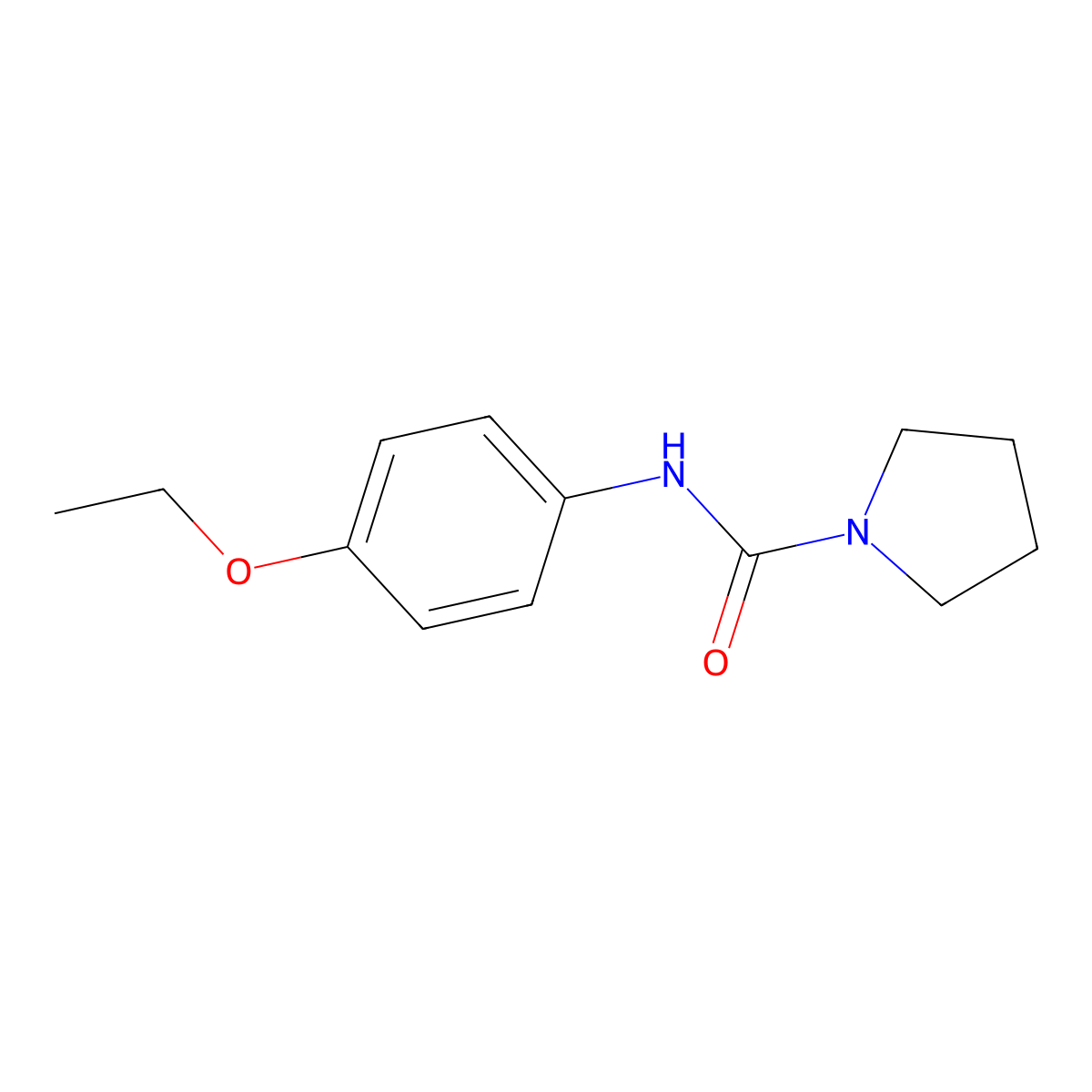 N-(4-ethoxyphenyl)pyrrolidine-1-carboxamide molecular structure, CAS 36879-56-8