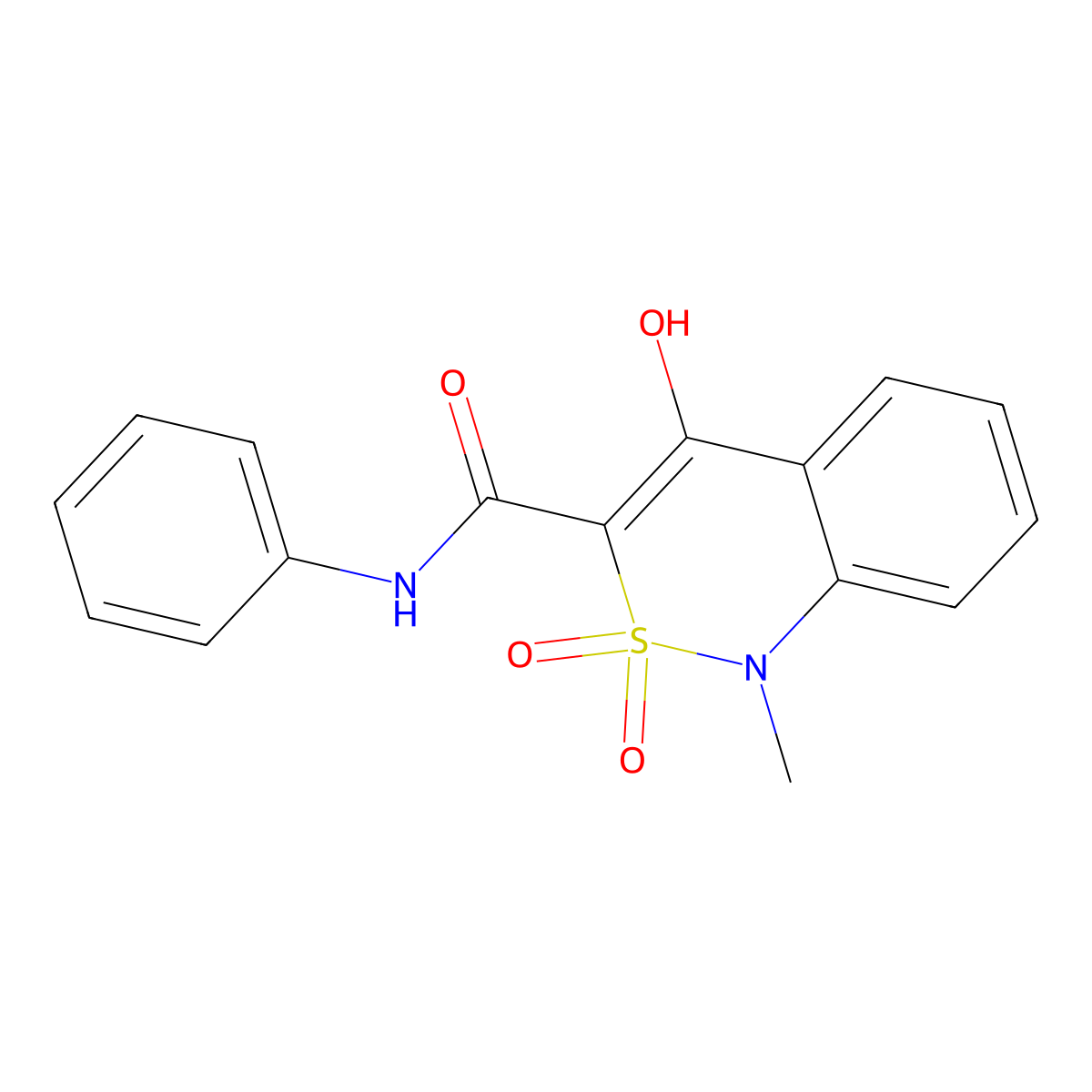 4-hydroxy-1-methyl-2,2-dioxo-N-phenyl-1,2-dihydro-2lambda~6~,1-benzothiazine-3-carboxamide molecular structure, CAS 36881-68-2