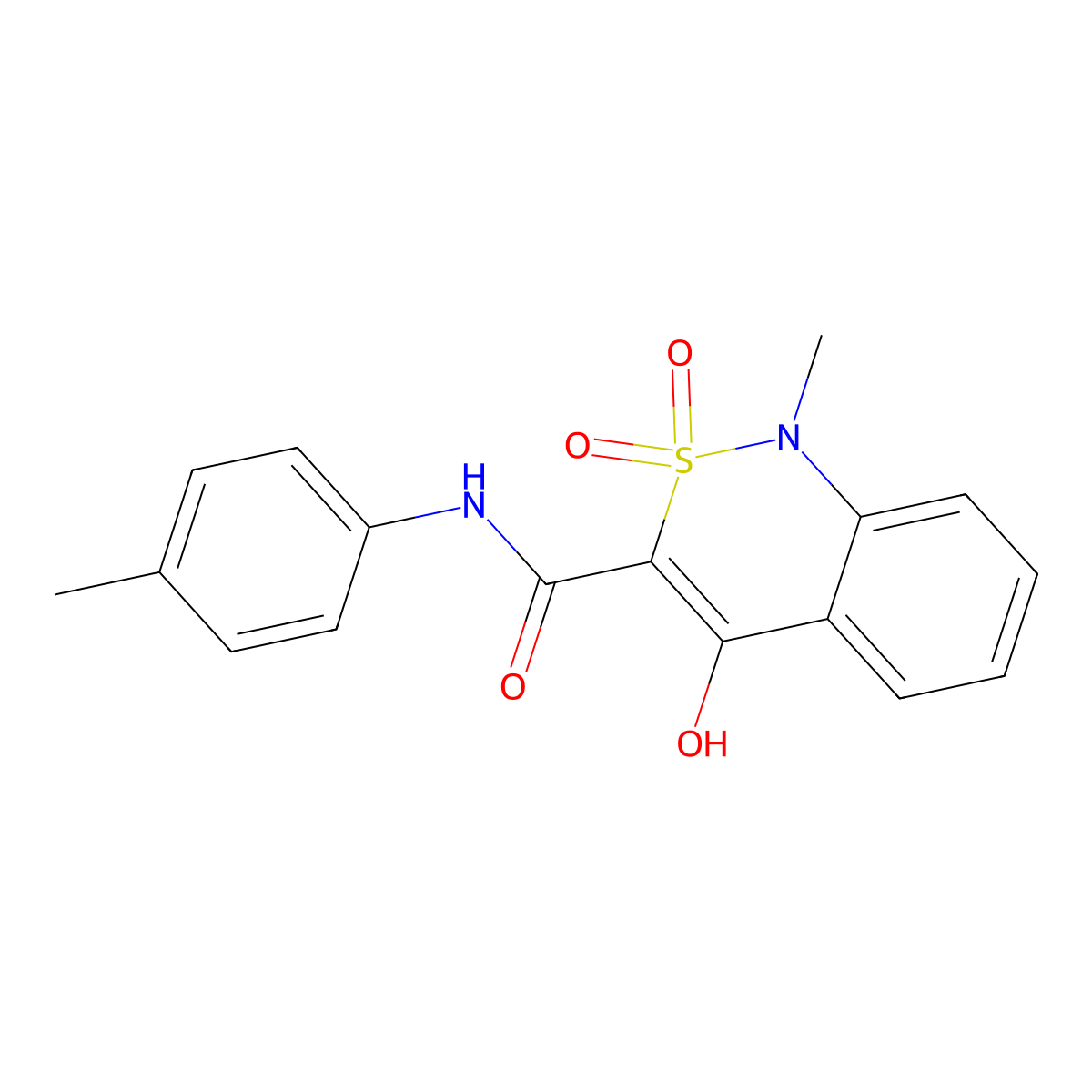4-hydroxy-1-methyl-N-(4-methylphenyl)-2,2-dioxo-1,2-dihydro-2lambda~6~,1-benzothiazine-3-carboxamide molecular structure, CAS 36881-73-9