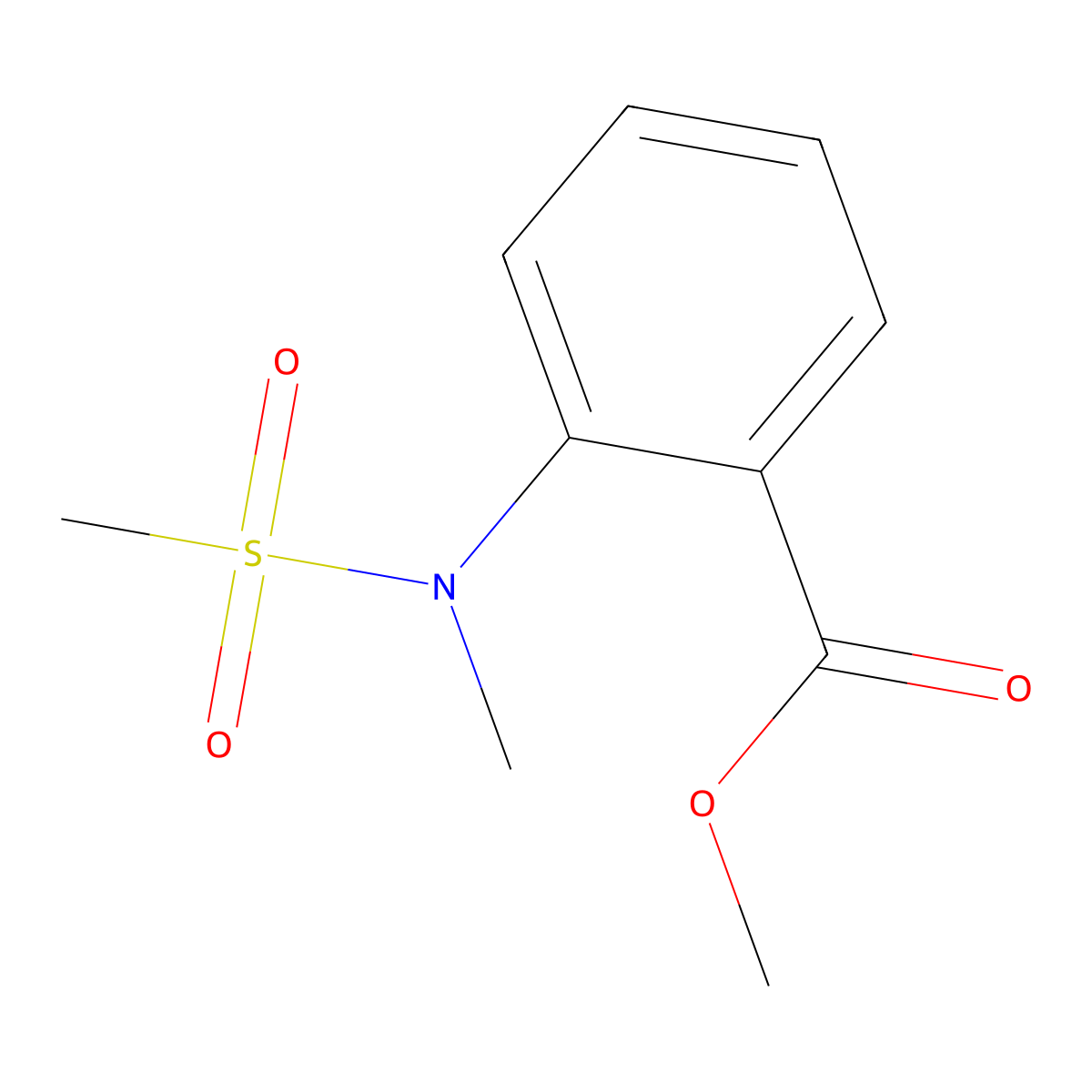 Methyl 2-(methyl(methylsulfonyl)amino)benzoate molecular structure, CAS 36881-76-2