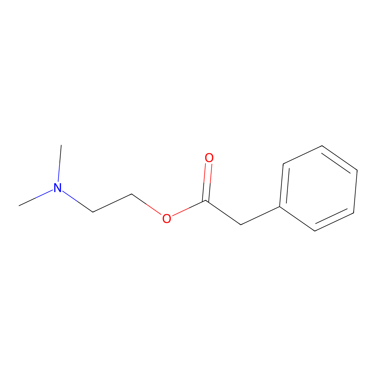 Acetic acid, phenyl-, 2-(dimethylamino)ethyl ester molecular structure, CAS 36882-00-5