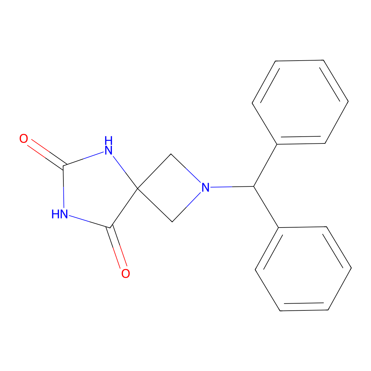 2-Benzhydryl-2,5,7-triazaspiro[3.4]octane-6,8-dione molecular structure, CAS 36883-36-0