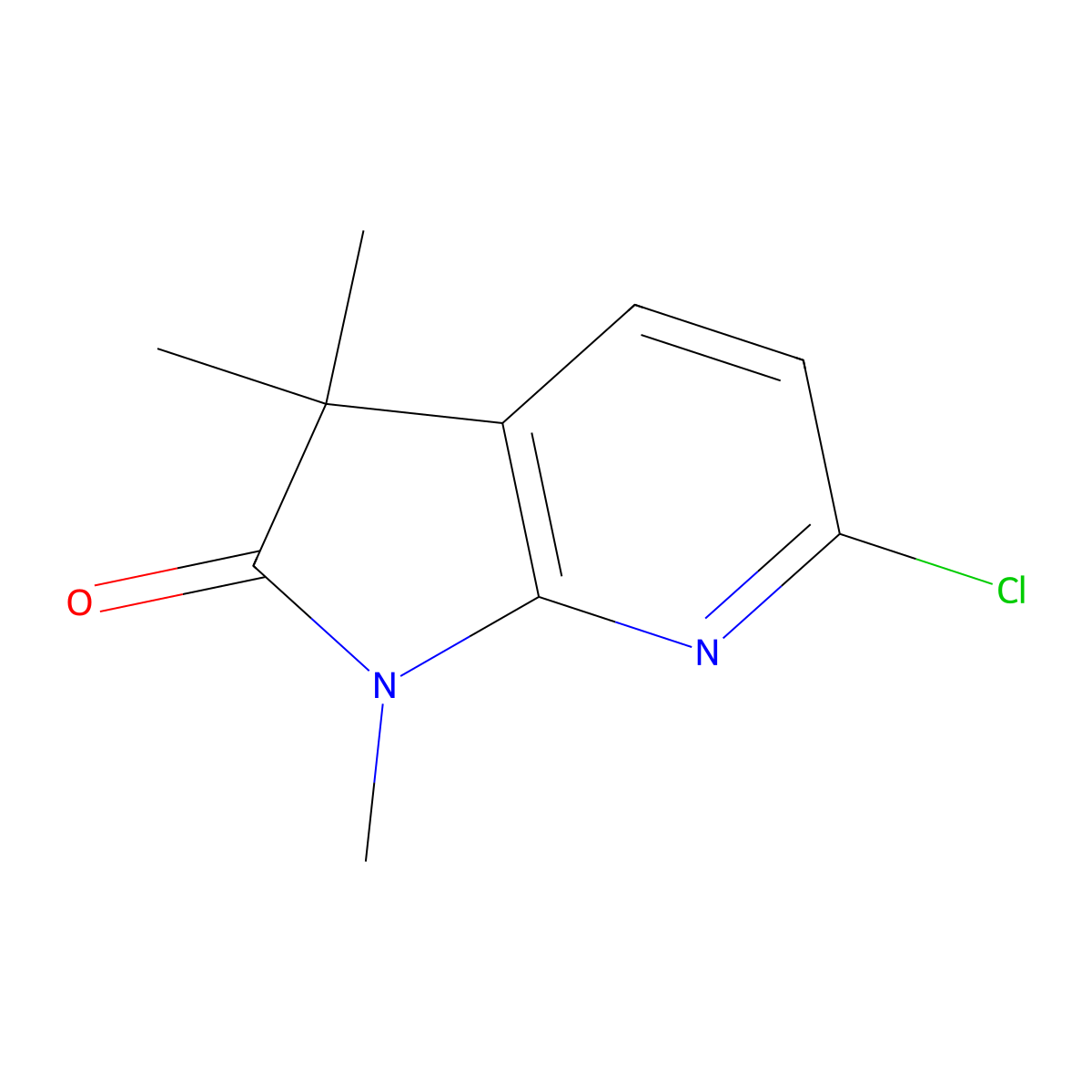 6-Chloro-1,3,3-trimethyl-1H,2H,3H-pyrrolo[2,3-b]pyridin-2-one molecular structure, CAS 368835-15-8