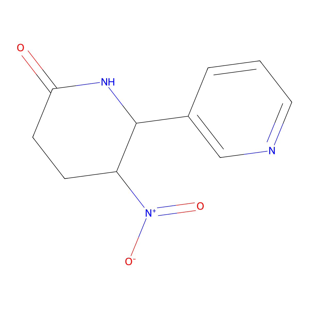 5-Nitro-6-(pyridin-3-yl)piperidin-2-one molecular structure, CAS 368835-84-1