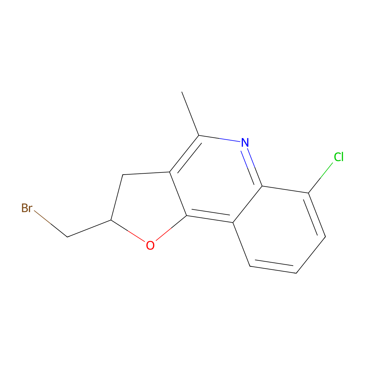 2-(Bromomethyl)-6-chloro-4-methyl-2,3-dihydrofuro[3,2-c]quinoline molecular structure, CAS 368837-46-1
