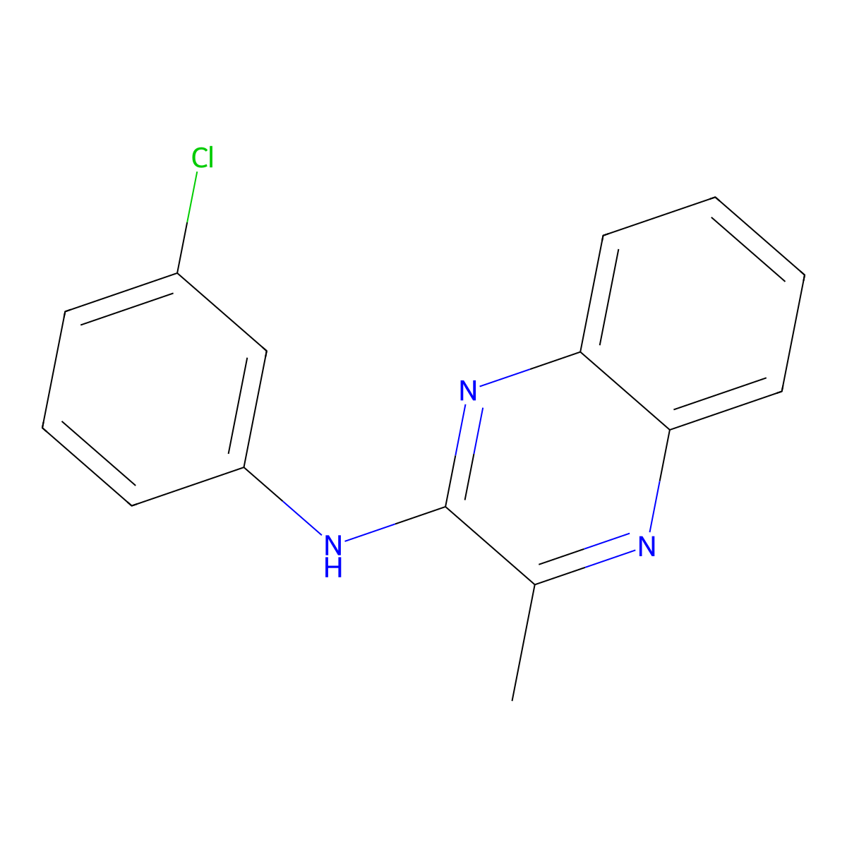 N-(3-chlorophenyl)-3-methylquinoxalin-2-amine molecular structure, CAS 368838-55-5