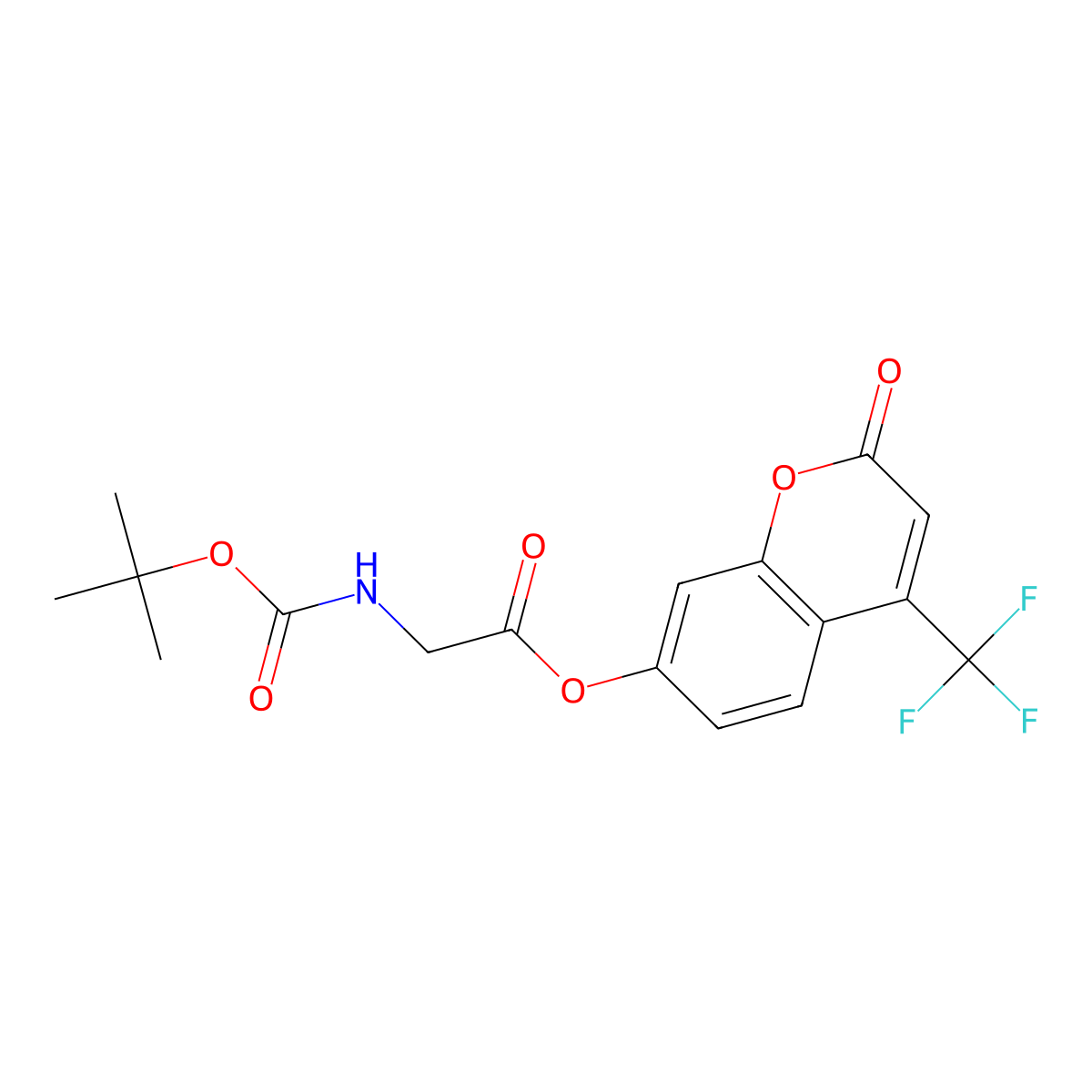 2-oxo-4-(trifluoromethyl)-2H-chromen-7-yl N-(tert-butoxycarbonyl)glycinate molecular structure, CAS 368838-64-6