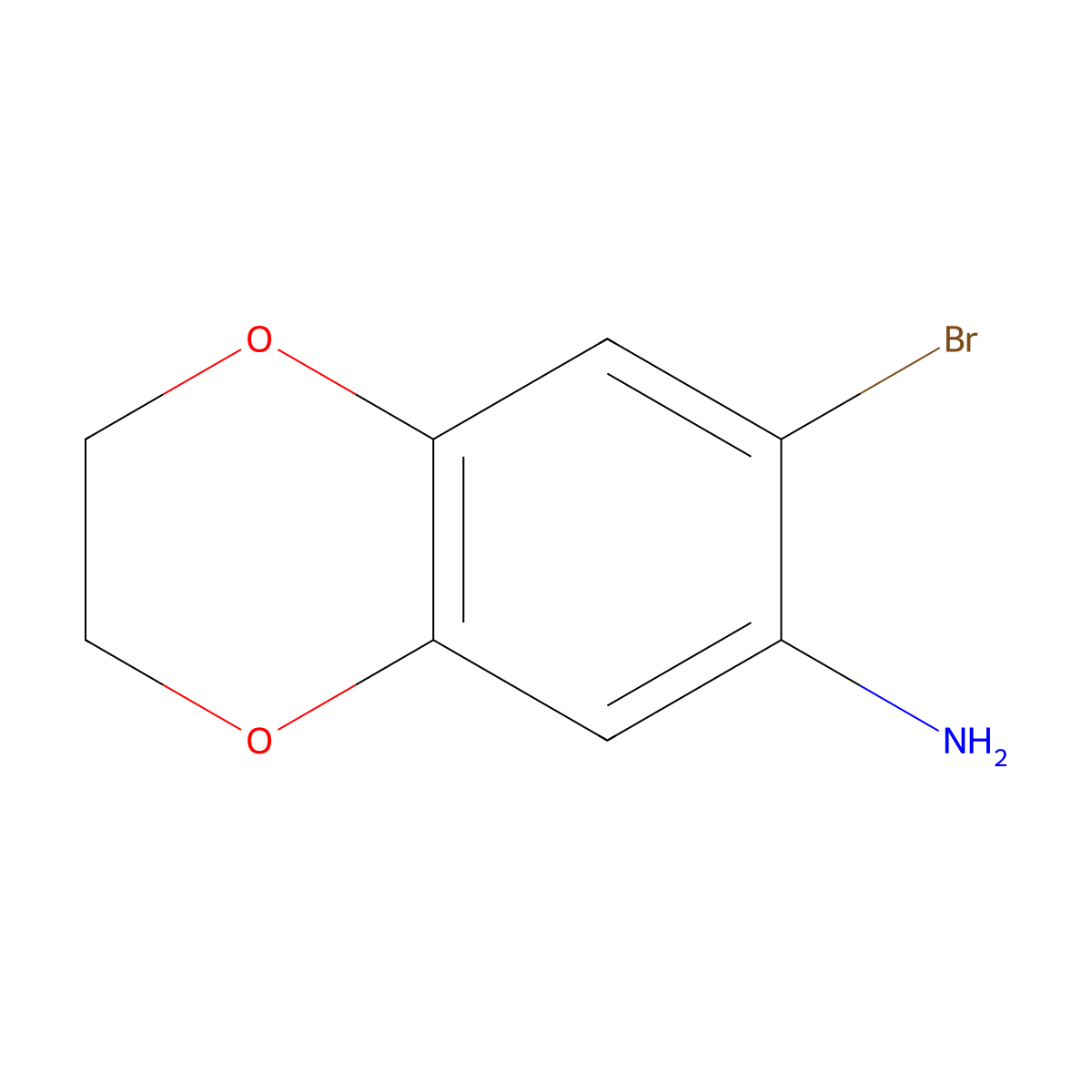 7-Bromo-2,3-dihydro-1,4-benzodioxin-6-amine molecular structure, CAS 368839-12-7