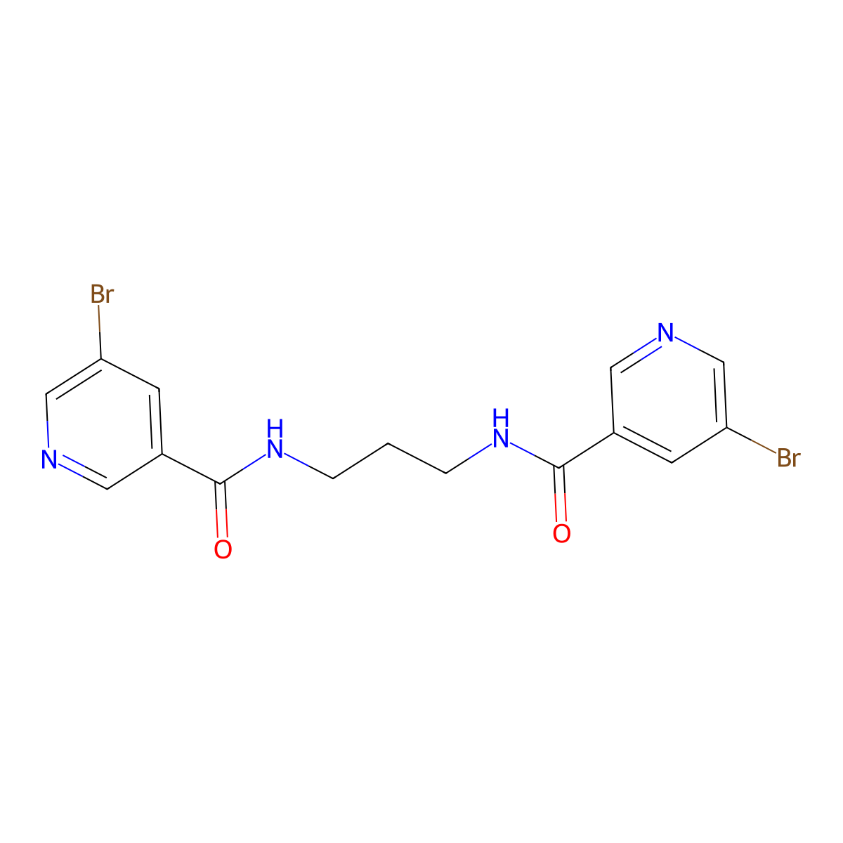5-bromo-N-[3-[(5-bromopyridine-3-carbonyl)amino]propyl]pyridine-3-carboxamide molecular structure, CAS 368839-87-6