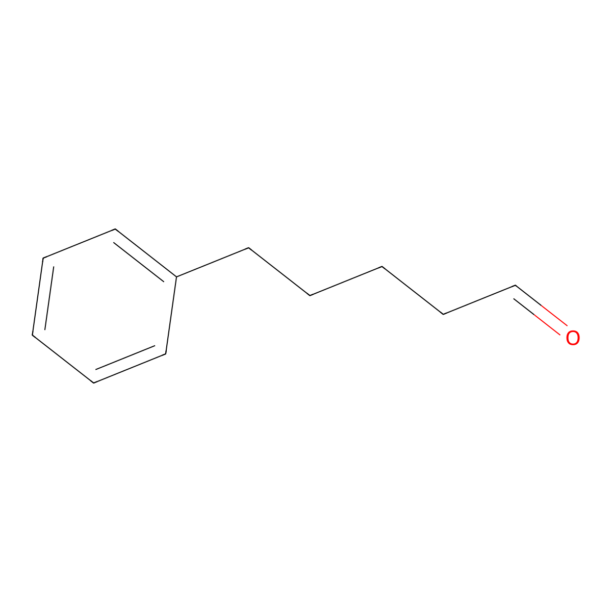 Benzenepentanal molecular structure, CAS 36884-28-3