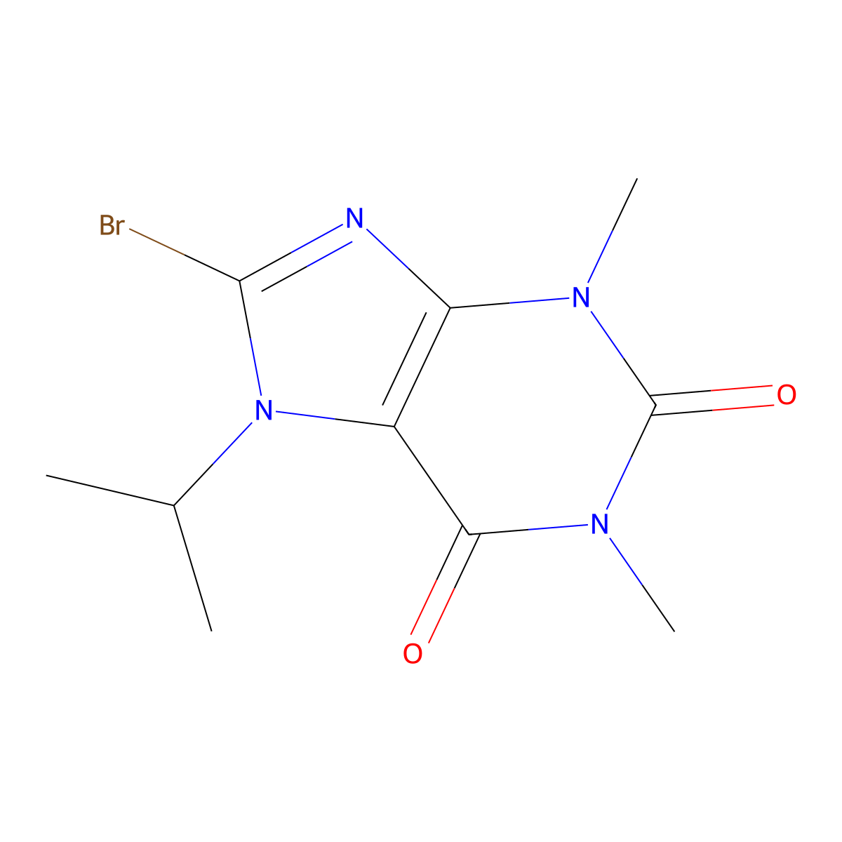 8-Bromo-7-isopropyl-1,3-dimethyl-3,7-dihydro-1H-purine-2,6-dione molecular structure, CAS 368840-60-2