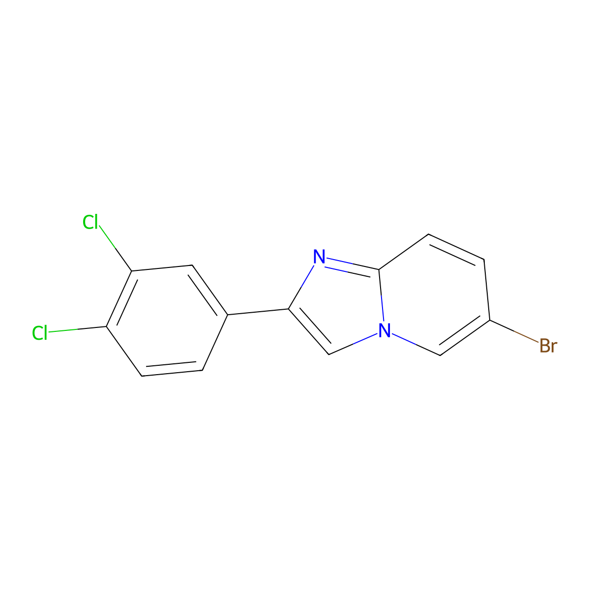 6-Bromo-2-(3,4-dichlorophenyl)imidazo[1,2-a]pyridine molecular structure, CAS 368840-78-2