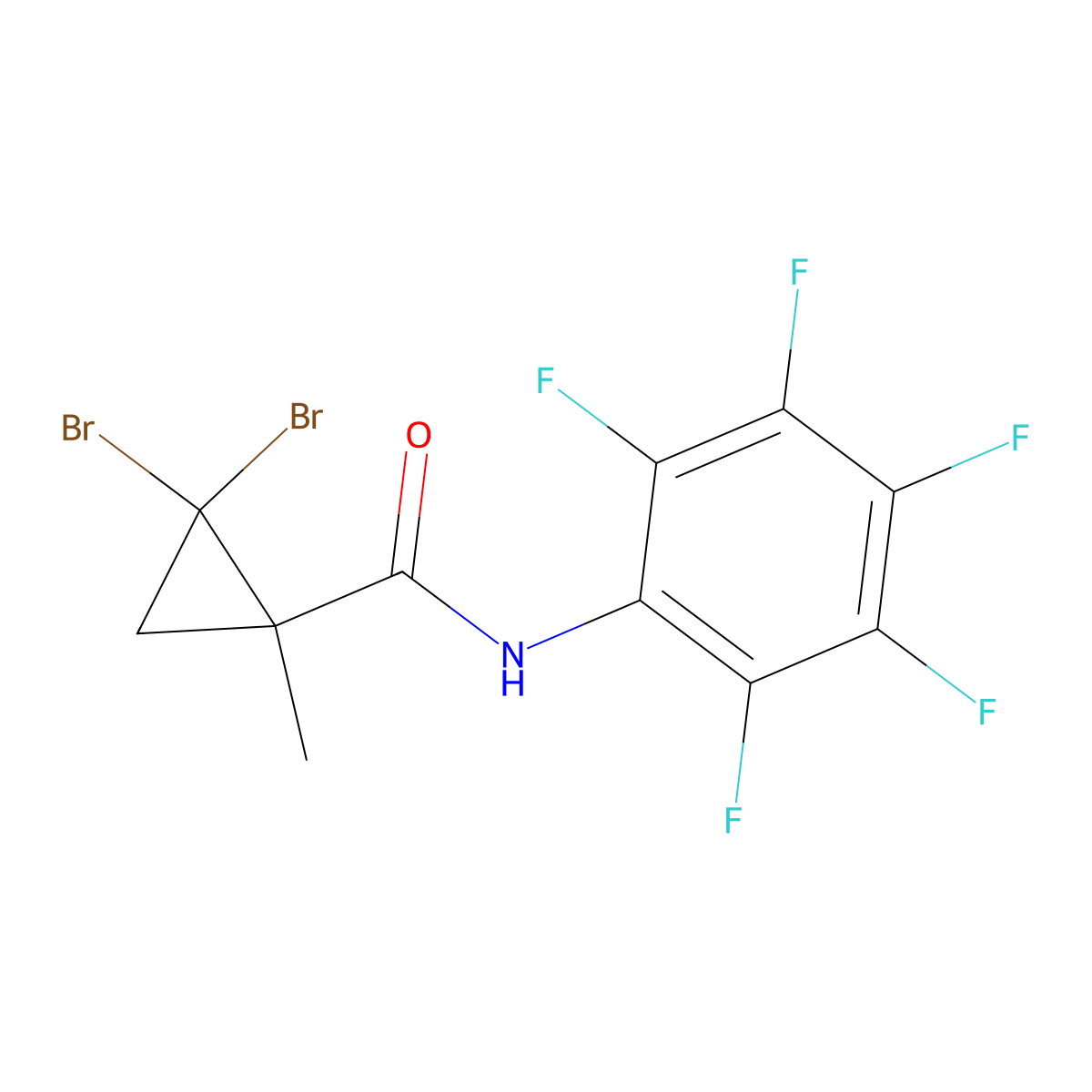 2,2-dibromo-1-methyl-N-(2,3,4,5,6-pentafluorophenyl)cyclopropane-1-carboxamide molecular structure, CAS 368841-53-6