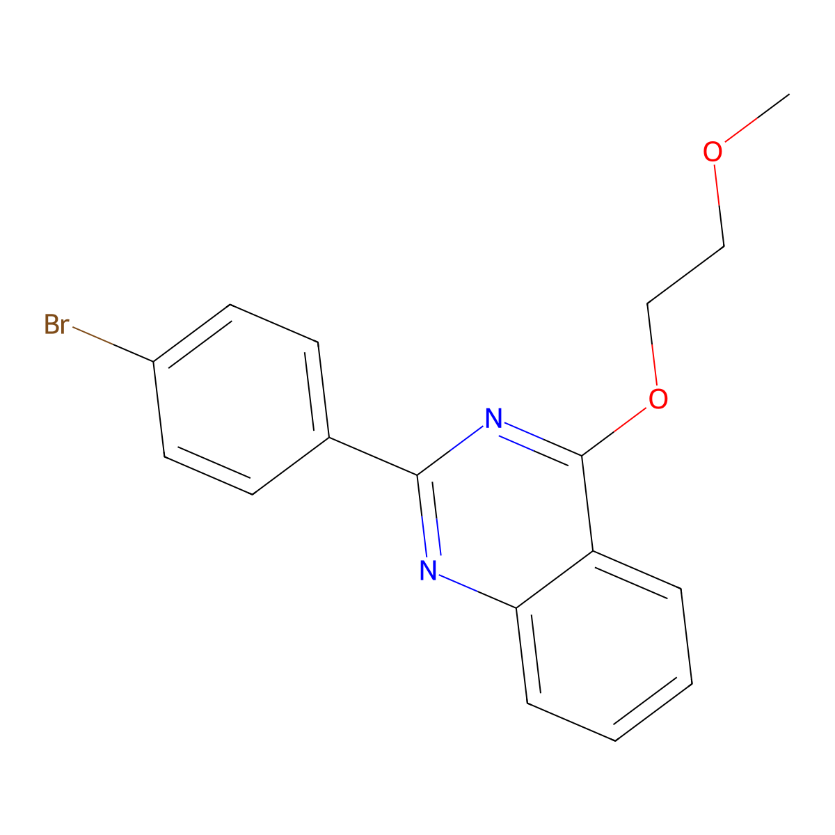 2-(4-Bromophenyl)-4-(2-methoxyethoxy)quinazoline molecular structure, CAS 368841-63-8