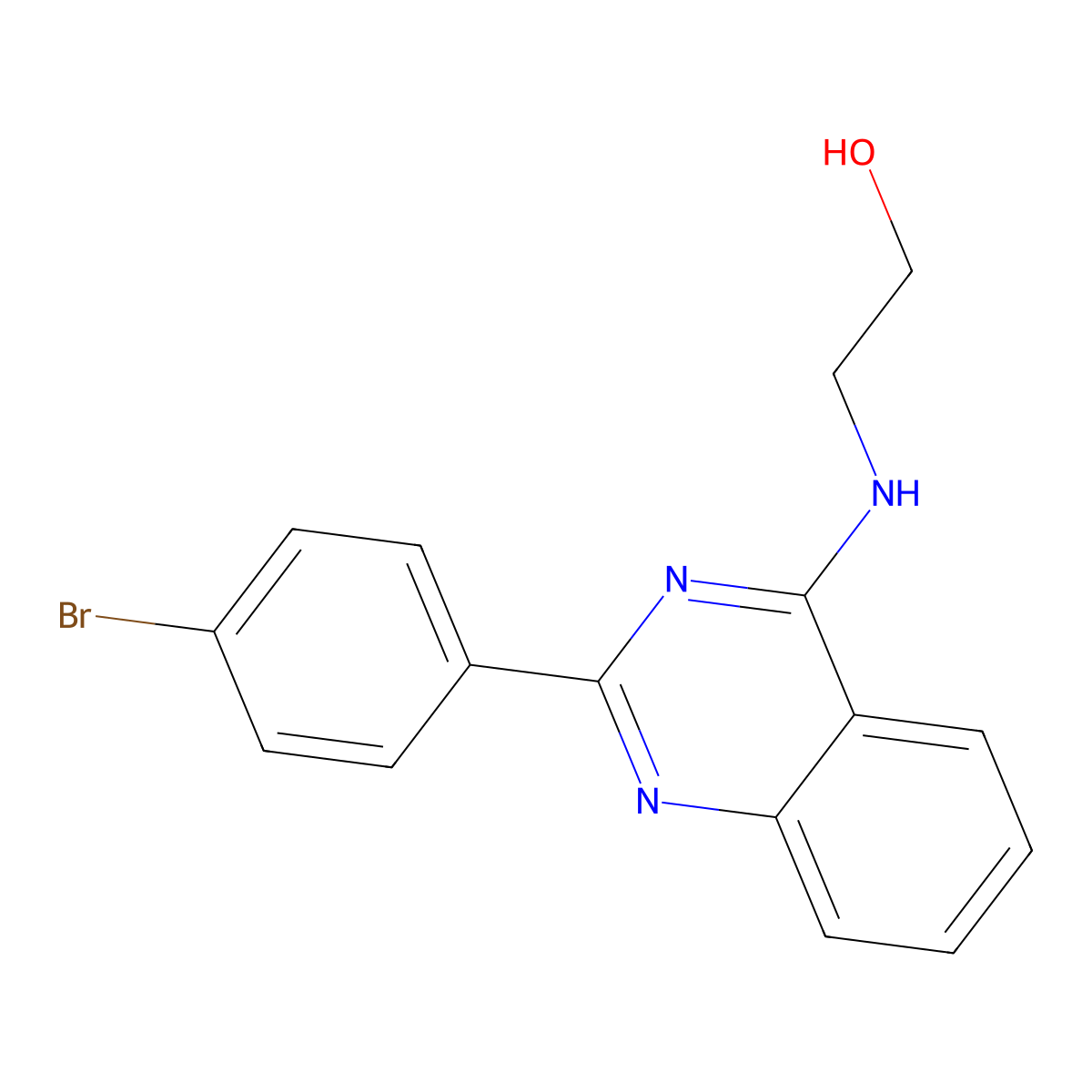 2-{[2-(4-Bromophenyl)quinazolin-4-yl]amino}ethan-1-ol molecular structure, CAS 368842-55-1