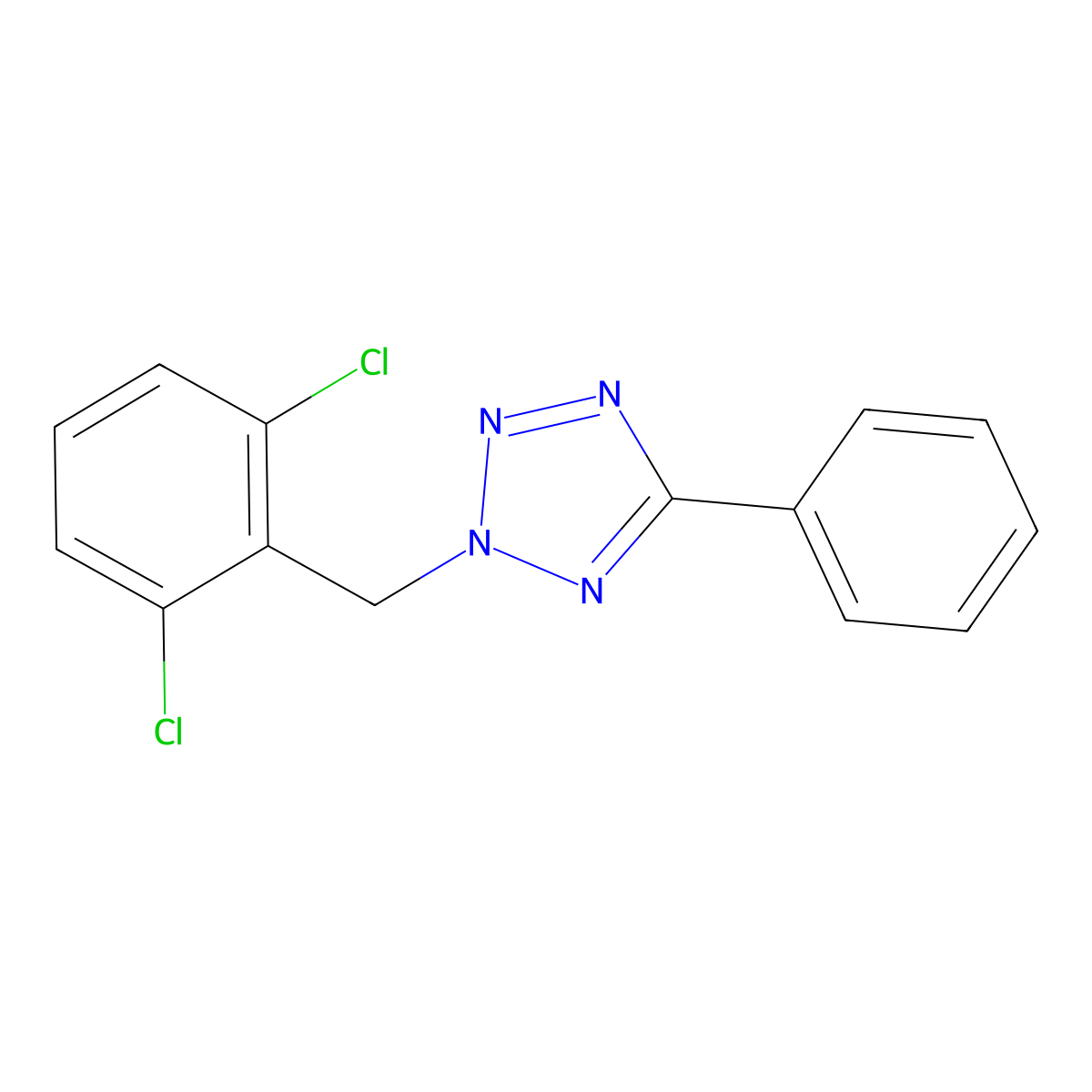 2-[(2,6-Dichlorophenyl)methyl]-5-phenyltetrazole molecular structure, CAS 368847-07-8