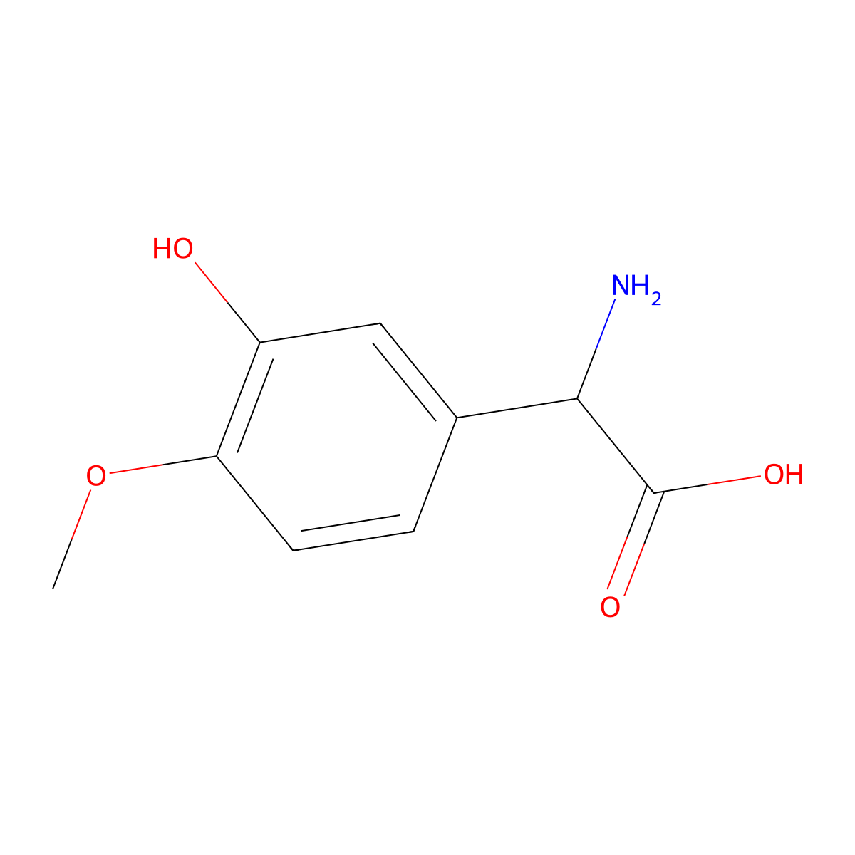 Amino-(3-hydroxy-4-methoxy-phenyl)-acetic acid molecular structure, CAS 368858-99-5