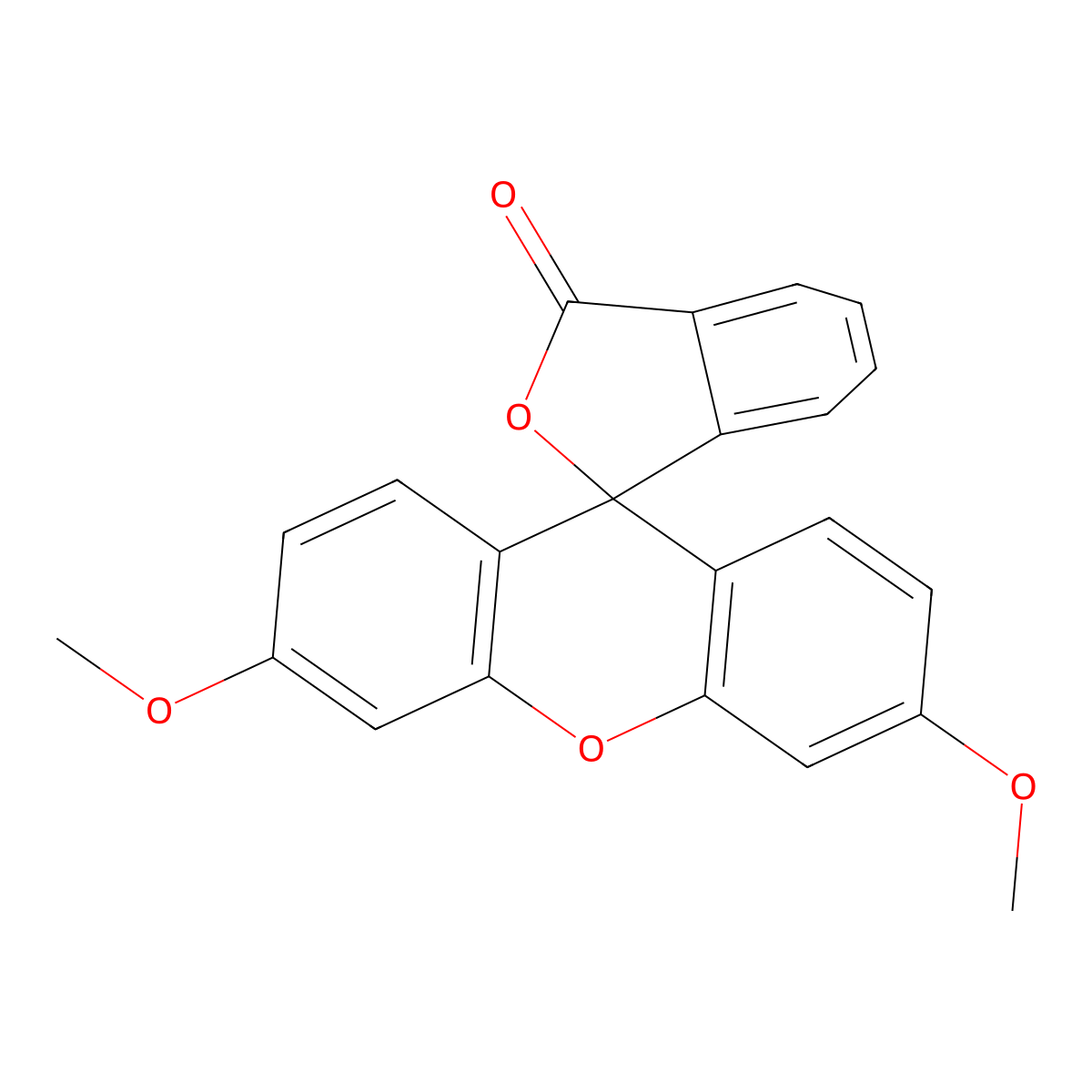Spiro(isobenzofuran-1(3H),9'-(9H)xanthen)-3-one, 3',6'-dimethoxy- molecular structure, CAS 36886-76-7