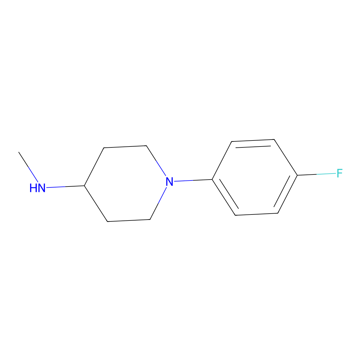 1-(4-fluorophenyl)-N-methylpiperidin-4-amine molecular structure, CAS 368865-25-2