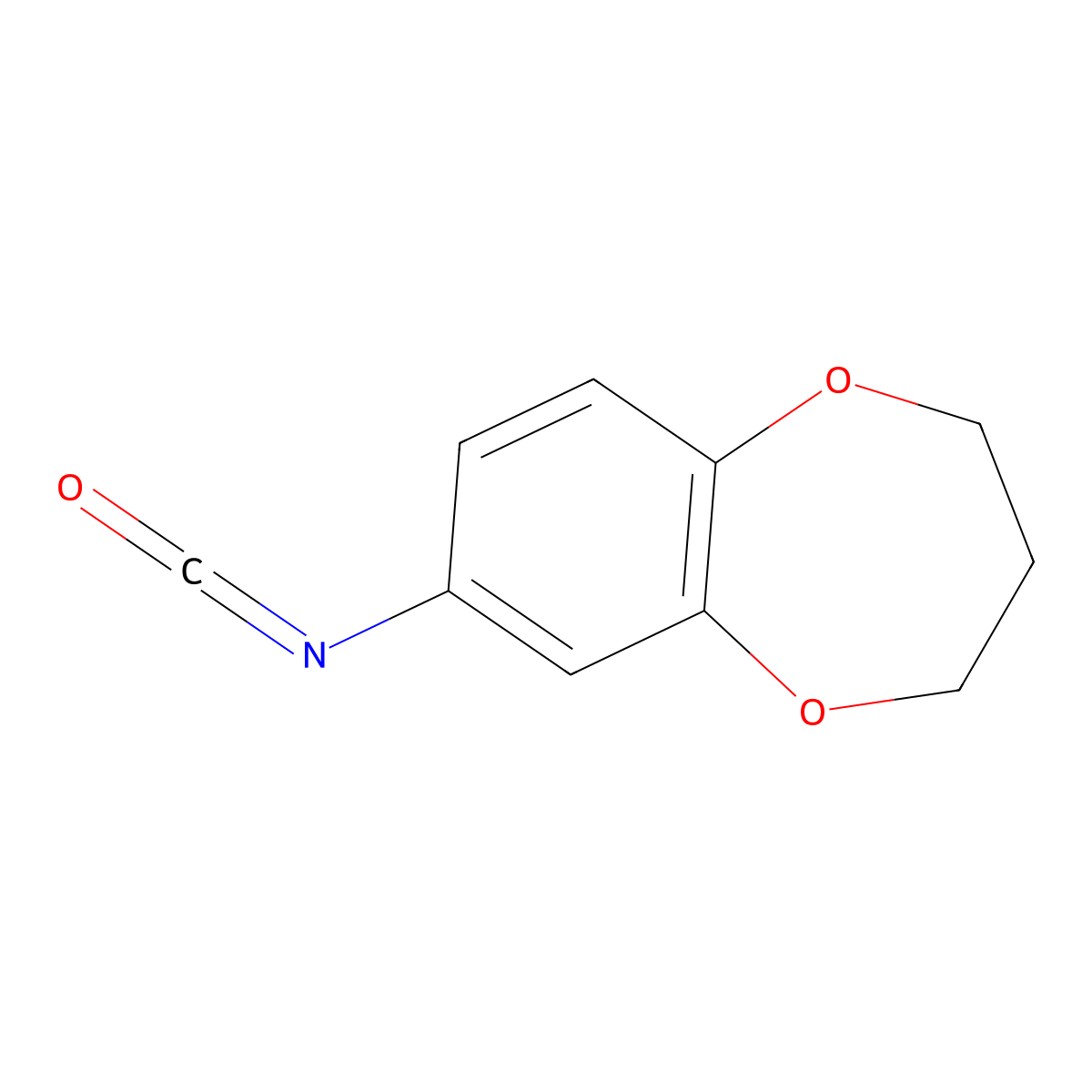 3,4-Dihydro-2H-1,5-benzodioxepin-7-yl isocyanate molecular structure, CAS 368869-87-8