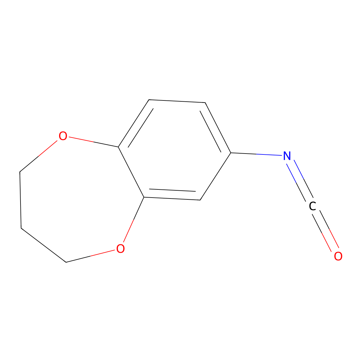 3,4-Dihydro-2H-1,5-benzodioxepin-7-yl isocyanate molecular structure, CAS 368869-87-8