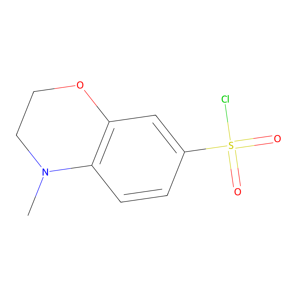 4-Methyl-3,4-dihydro-2h-1,4-benzoxazine-7-sulfonyl chloride molecular structure, CAS 368869-93-6