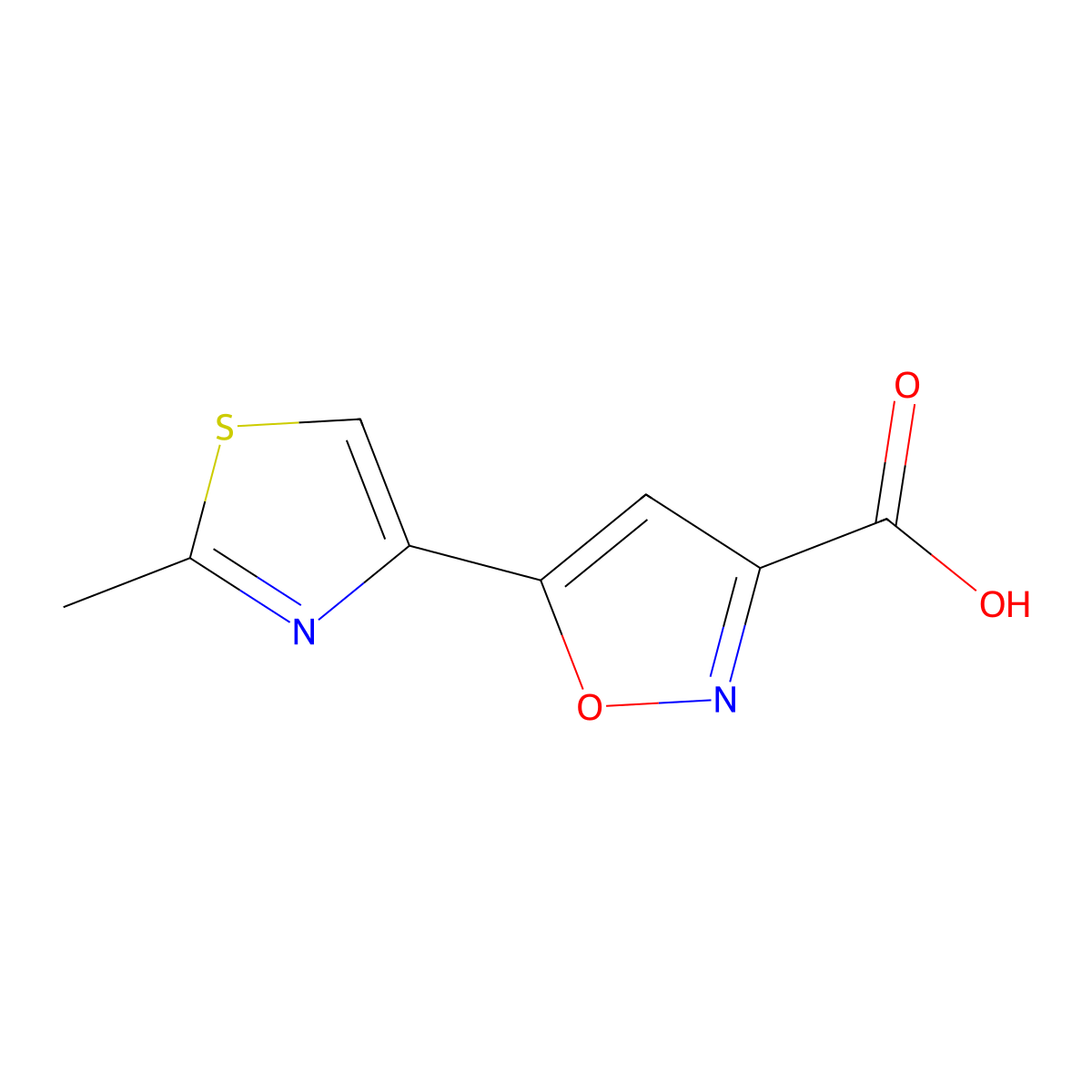 5-(2-Methyl-1,3-thiazol-4-yl)-3-isoxazolecarboxylic acid molecular structure, CAS 368870-05-7