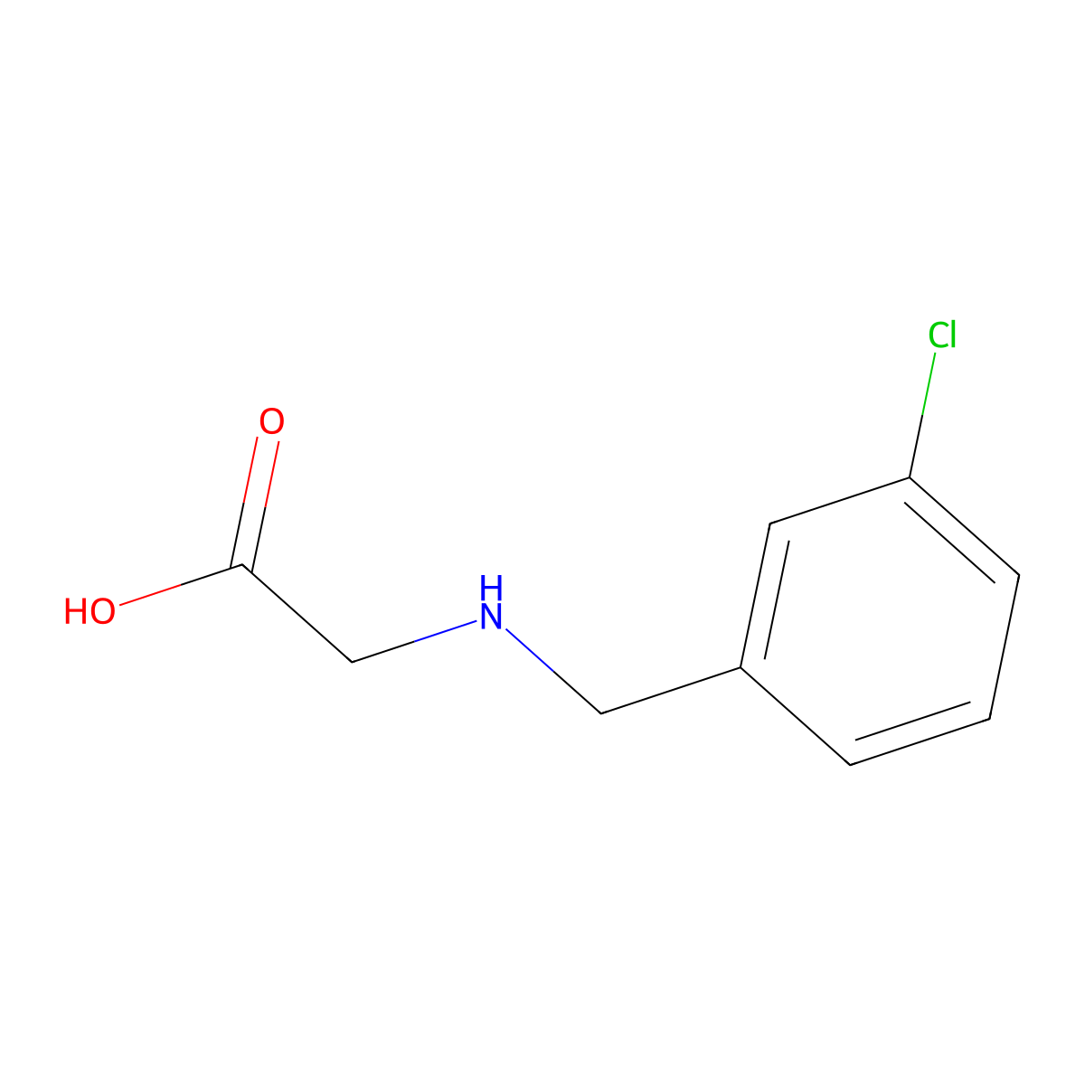 (3-Chloro-benzylamino)-acetic acid molecular structure, CAS 368873-43-2
