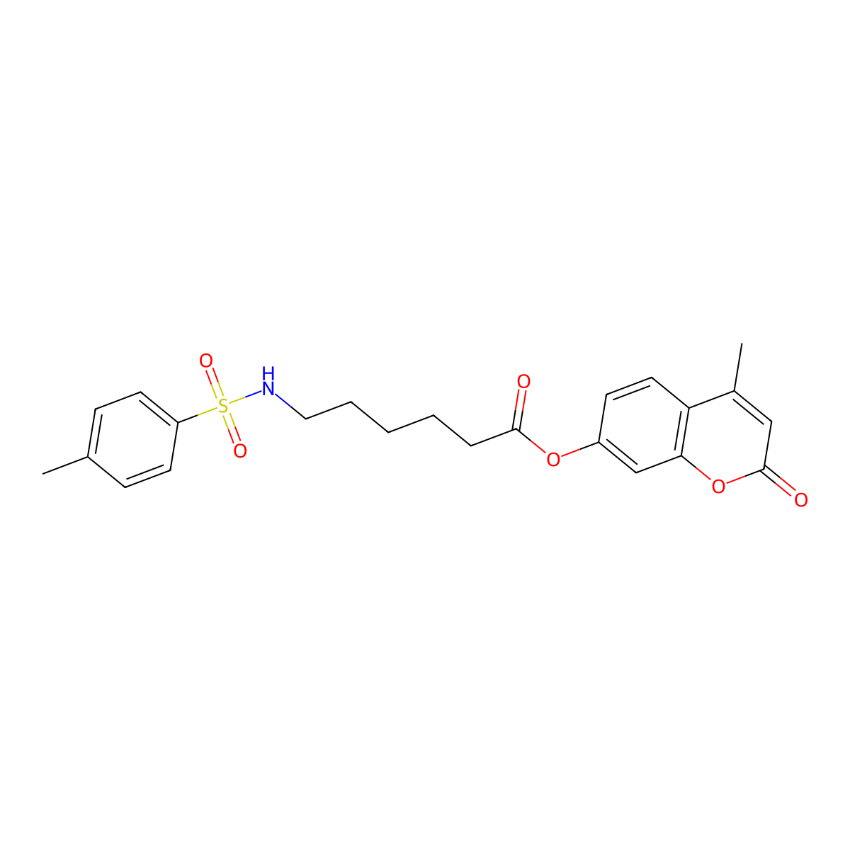 4-methyl-2-oxo-2H-chromen-7-yl 6-{[(4-methylphenyl)sulfonyl]amino}hexanoate molecular structure, CAS 368889-66-1