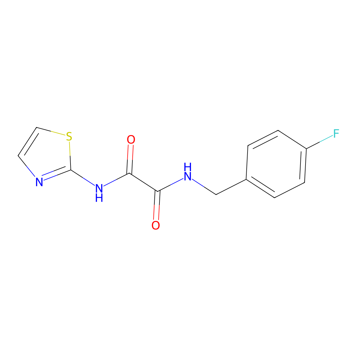 N1-(4-fluorobenzyl)-N2-(thiazol-2-yl)oxalamide molecular structure, CAS 368889-67-2