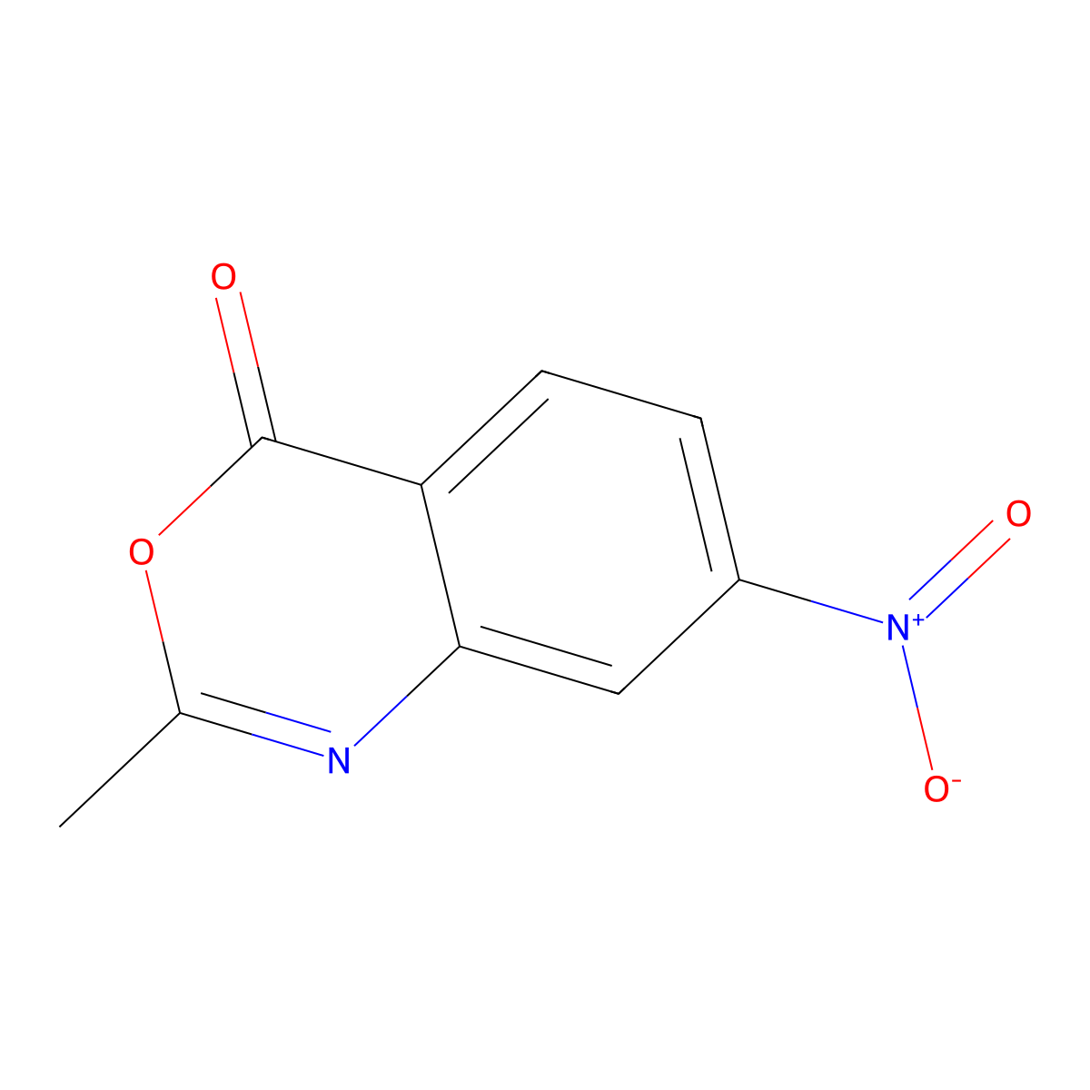 4H-3,1-Benzoxazin-4-one, 2-methyl-7-nitro- molecular structure, CAS 3689-31-4