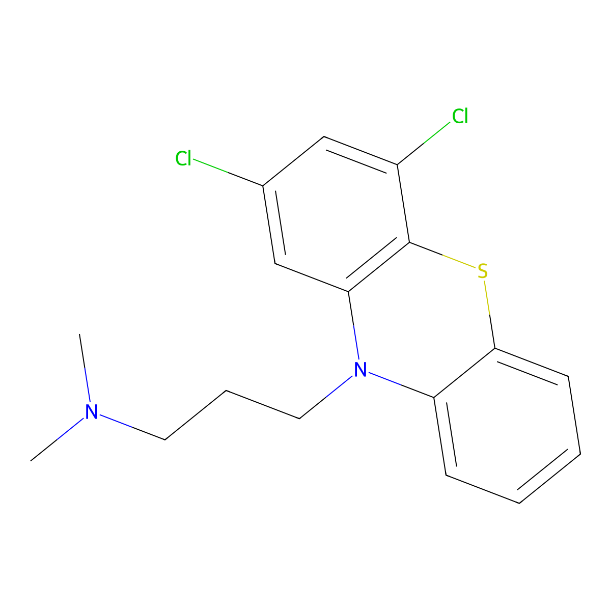 Dichlorpromazine molecular structure, CAS 3689-36-9