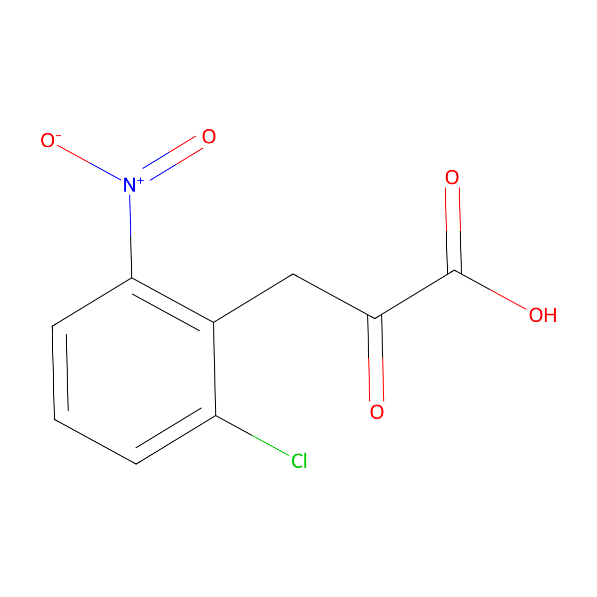 3-(2-Chloro-6-nitrophenyl)-2-oxopropanoic acid molecular structure, CAS 36892-19-0