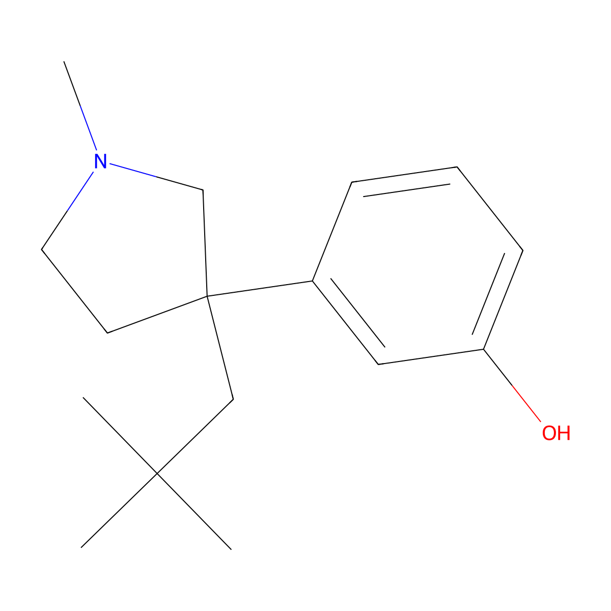 Phenol, m-(1-methyl-3-neopentyl-3-pyrrolidinyl)- molecular structure, CAS 36894-63-0